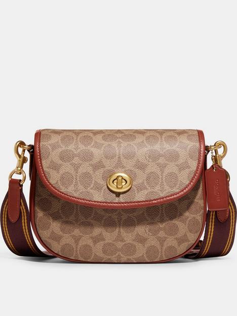 coach-willownbspcoated-canvas-signaturenbspsaddle-bag-brown