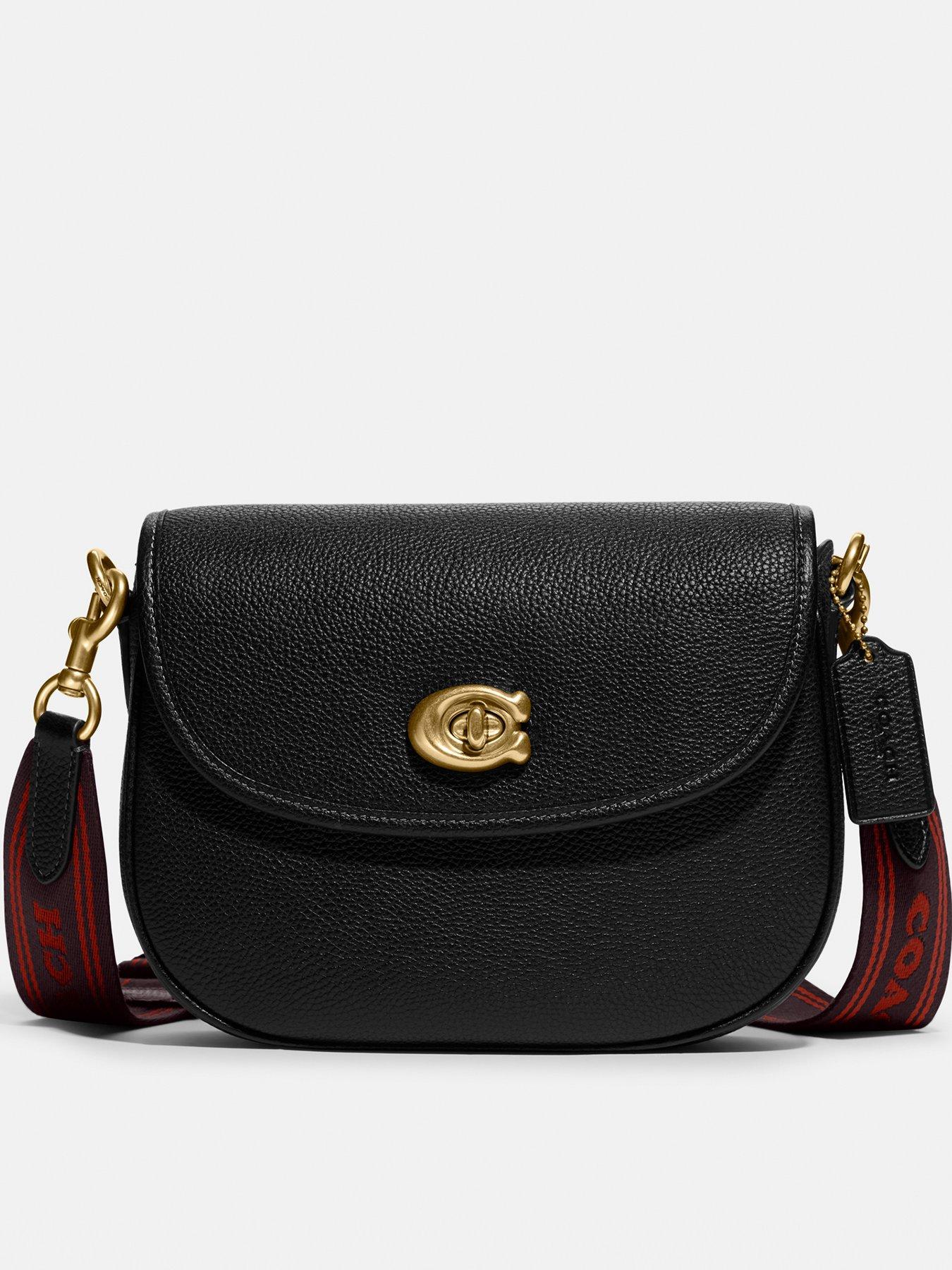 COACH Willow Polished Pebble Leather Saddle Bag - Black | Very Ireland