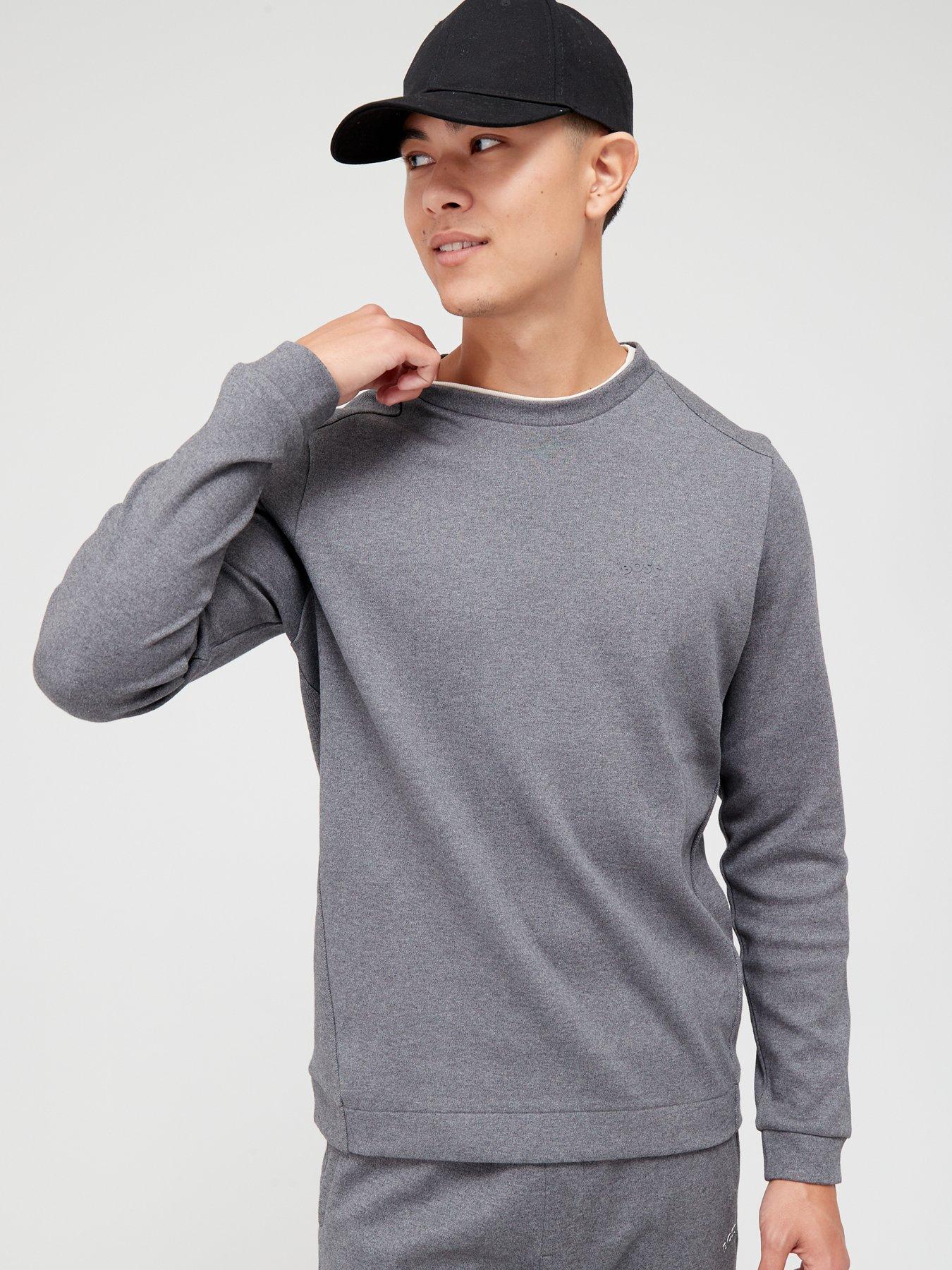 BOSS Boss Salbo Curved Logo Sweatshirt - Medium Grey | Very Ireland