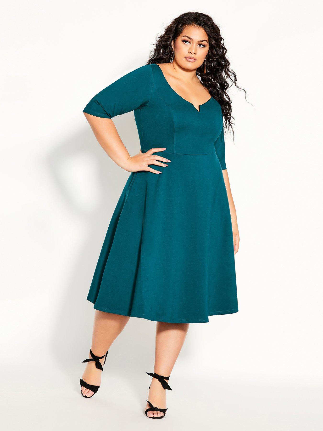 City chic teal dress store