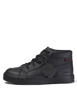 Kickers Tovni Hi Top Leather Lace Up School Boot - Black | Very Ireland
