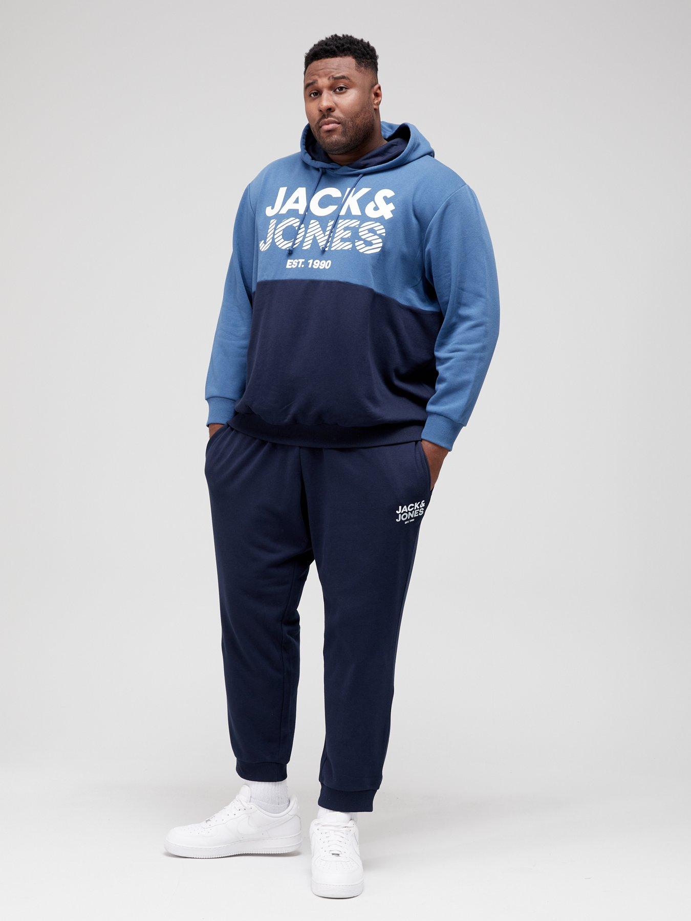 Jack Jones Plus Lewis Colour Block Tracksuit Set Blue Very