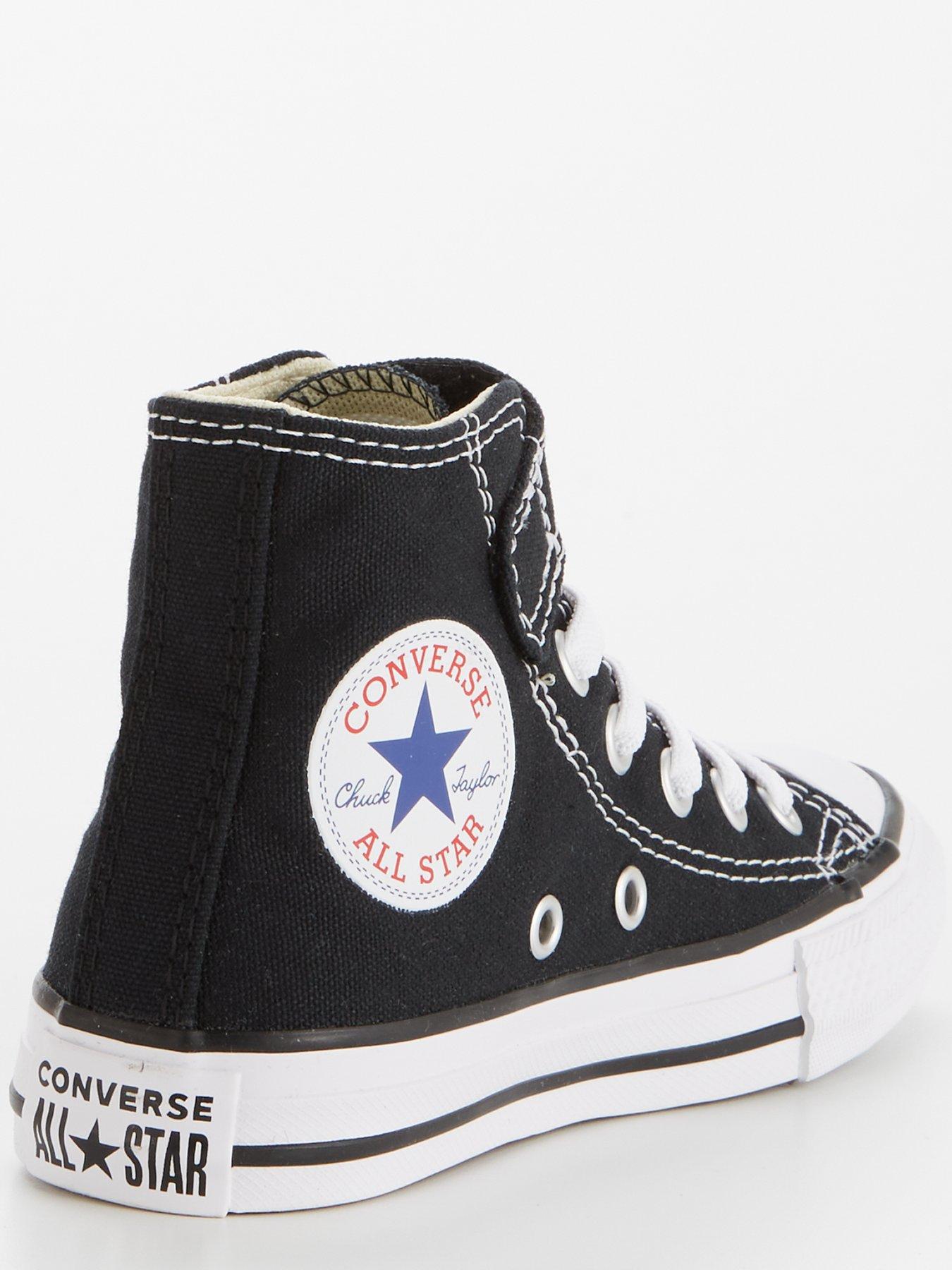 Kids black leather velcro converse best sale