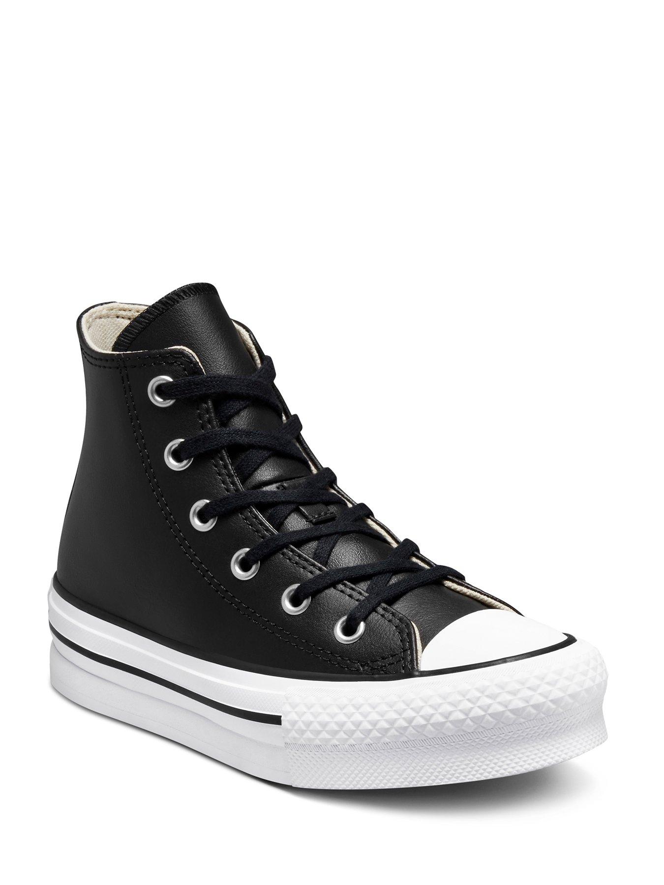 Kids black leather converse boots hotsell