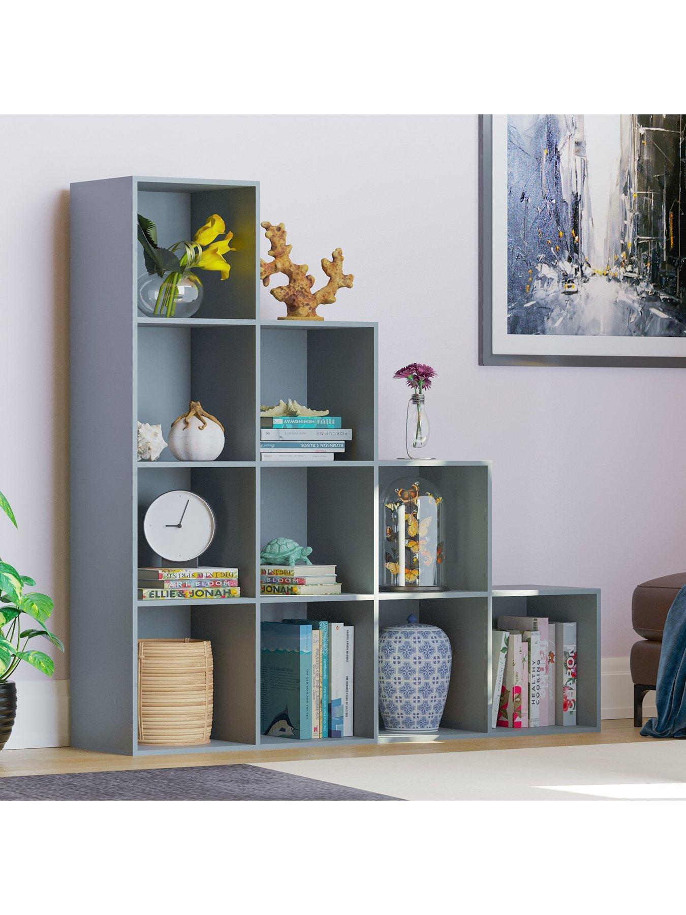 Image of Vida Designs Durham 10 Cube Staircase Storage Unit - Grey