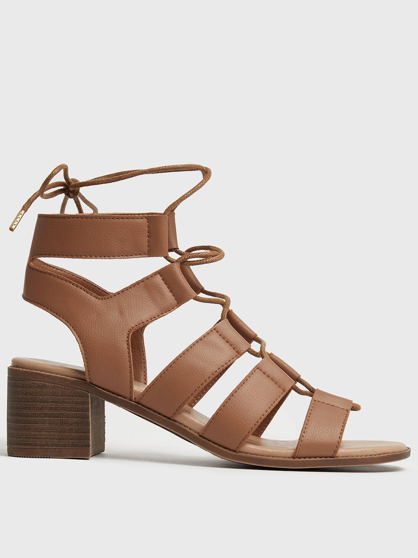 New look tan shop block heel sandals