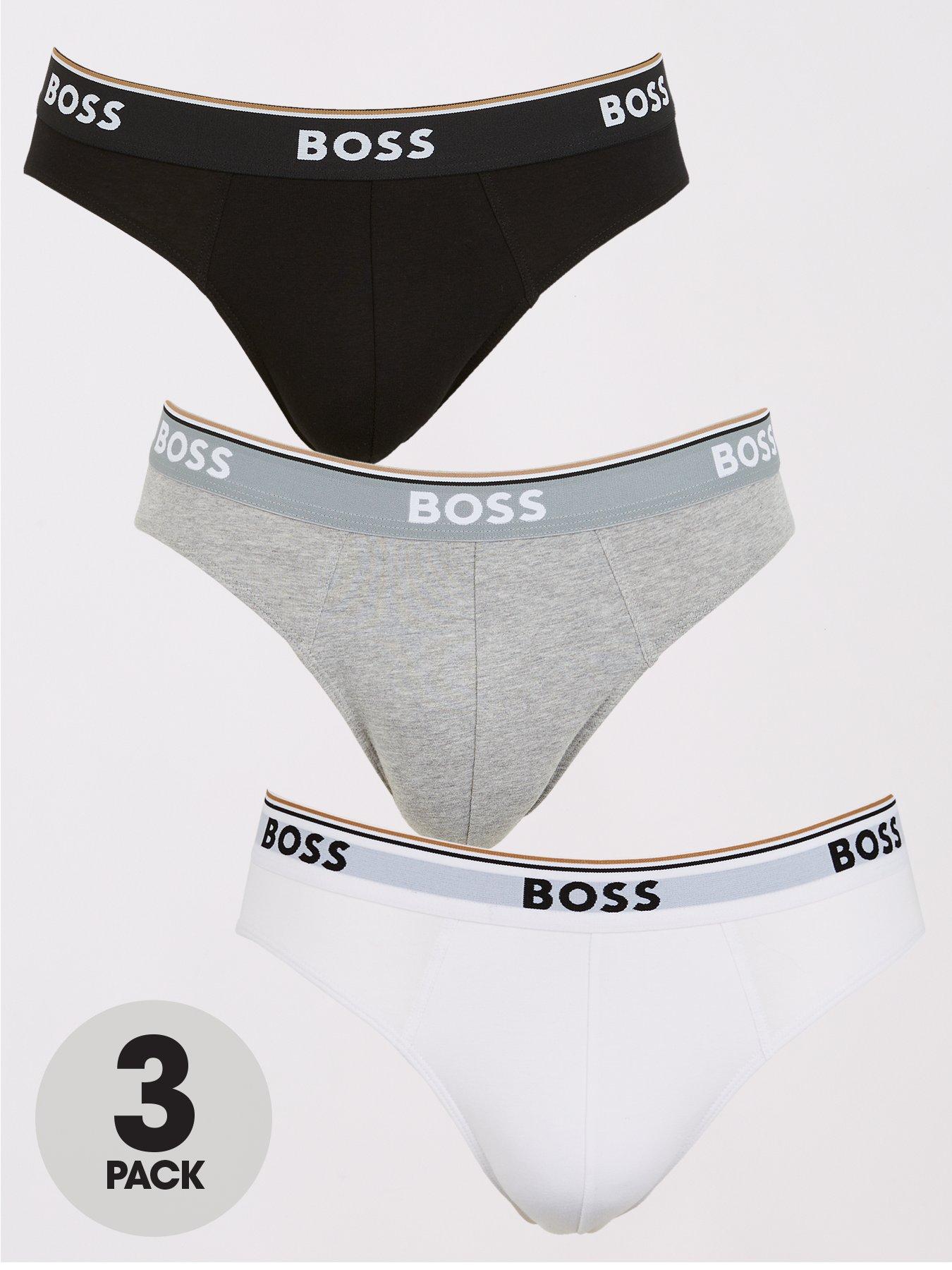 BOSS 3 Pack Power Briefs - Black/White/Grey