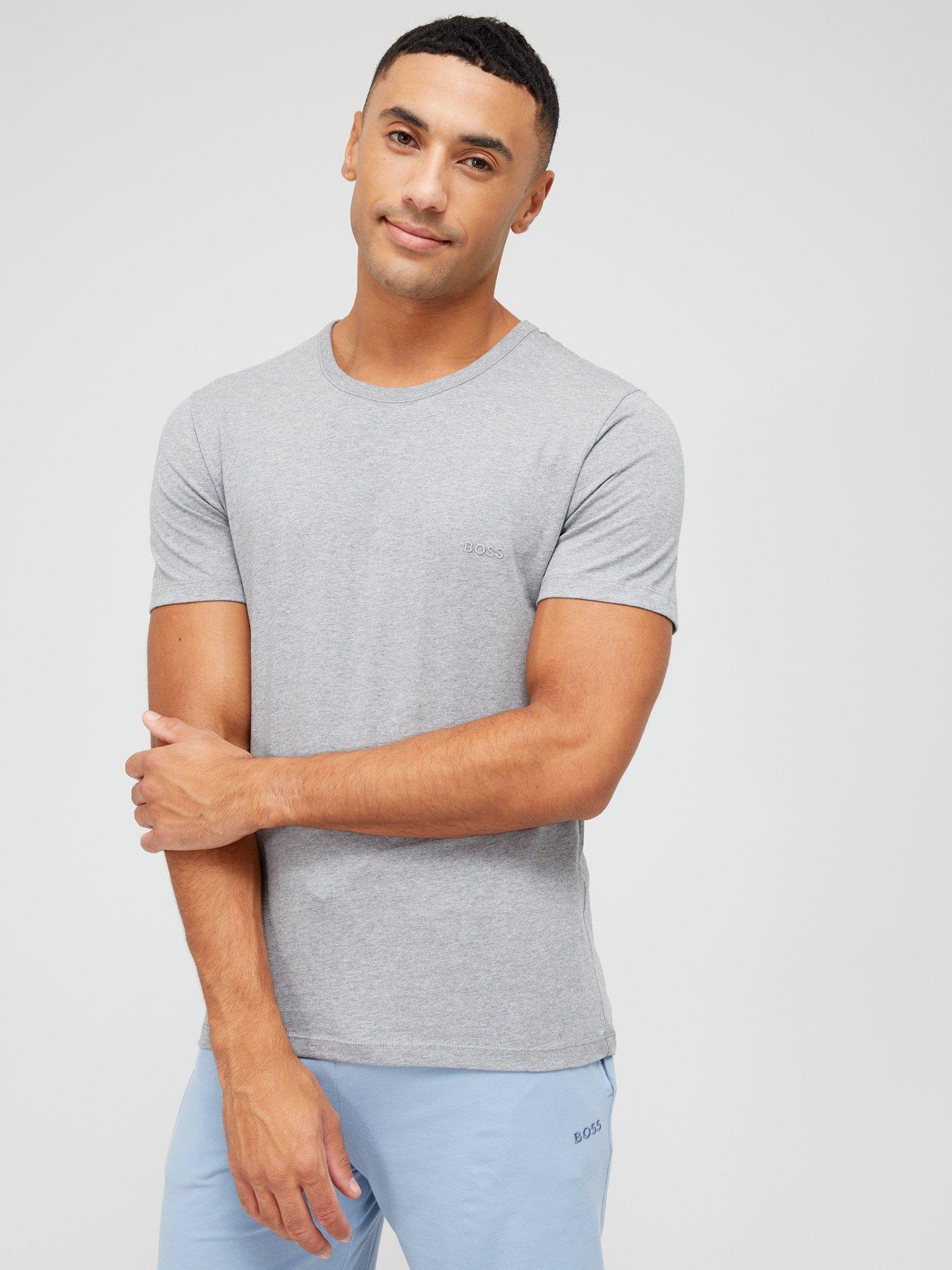 Image 2 of 6 of BOSS Mens 3 Pack Crew Neck Regular Fit T-Shirts - Black/White/Grey