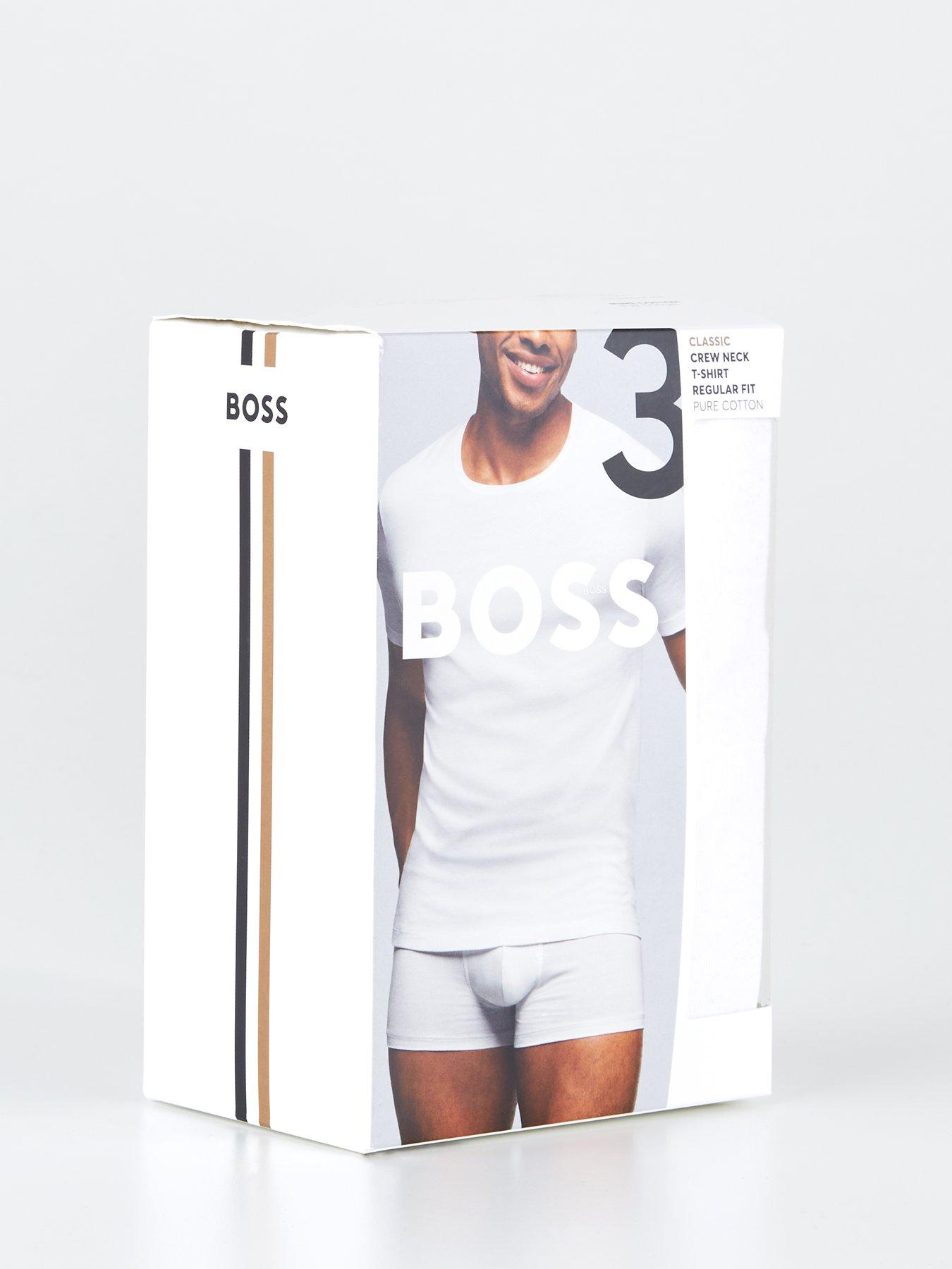 Image 6 of 6 of BOSS Mens 3 Pack Crew Neck Regular Fit T-Shirts - Black/White/Grey