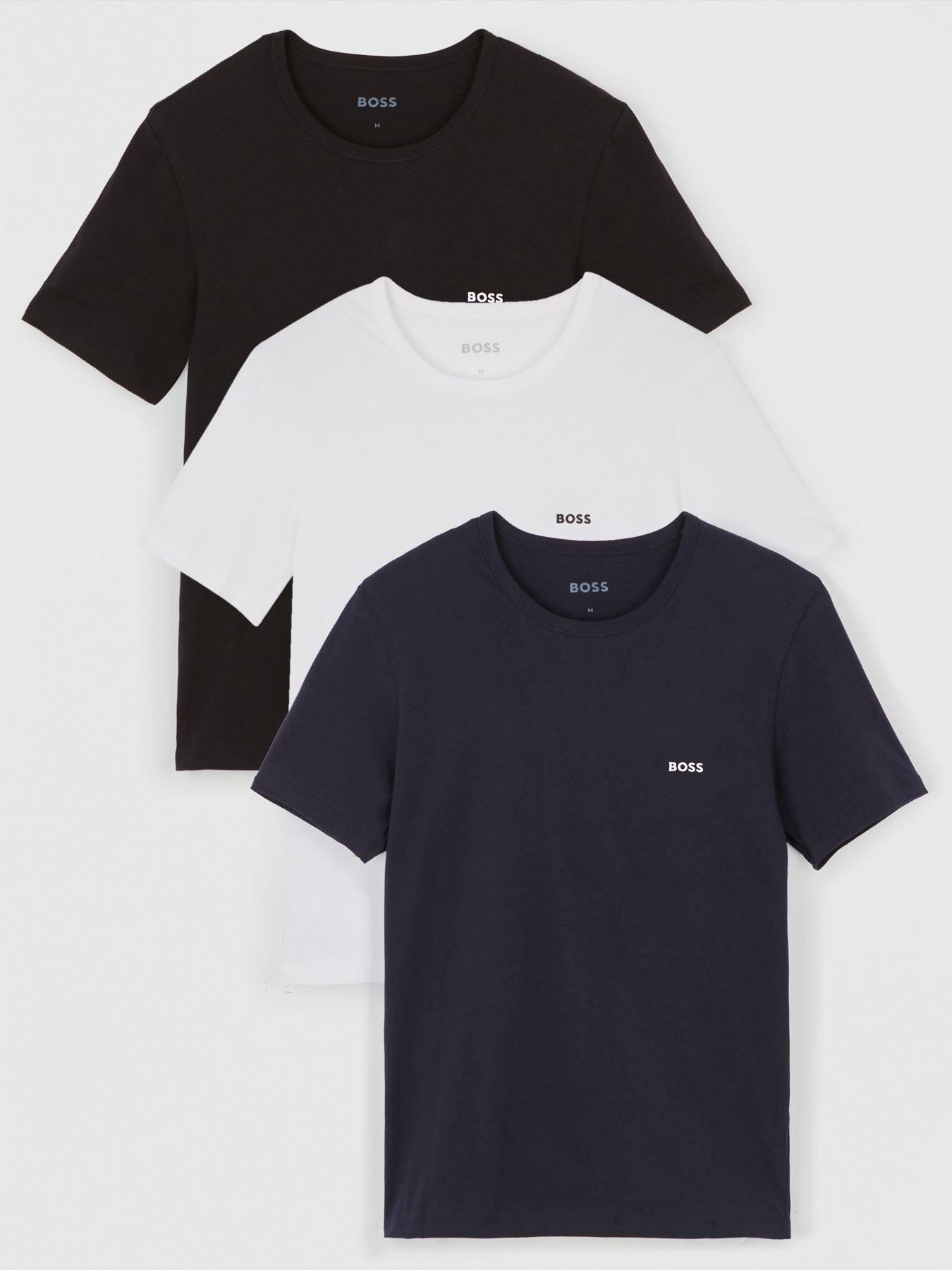 Image 1 of 6 of BOSS Mens 3 Pack Crew Neck Regular Fit T-Shirts - Multi