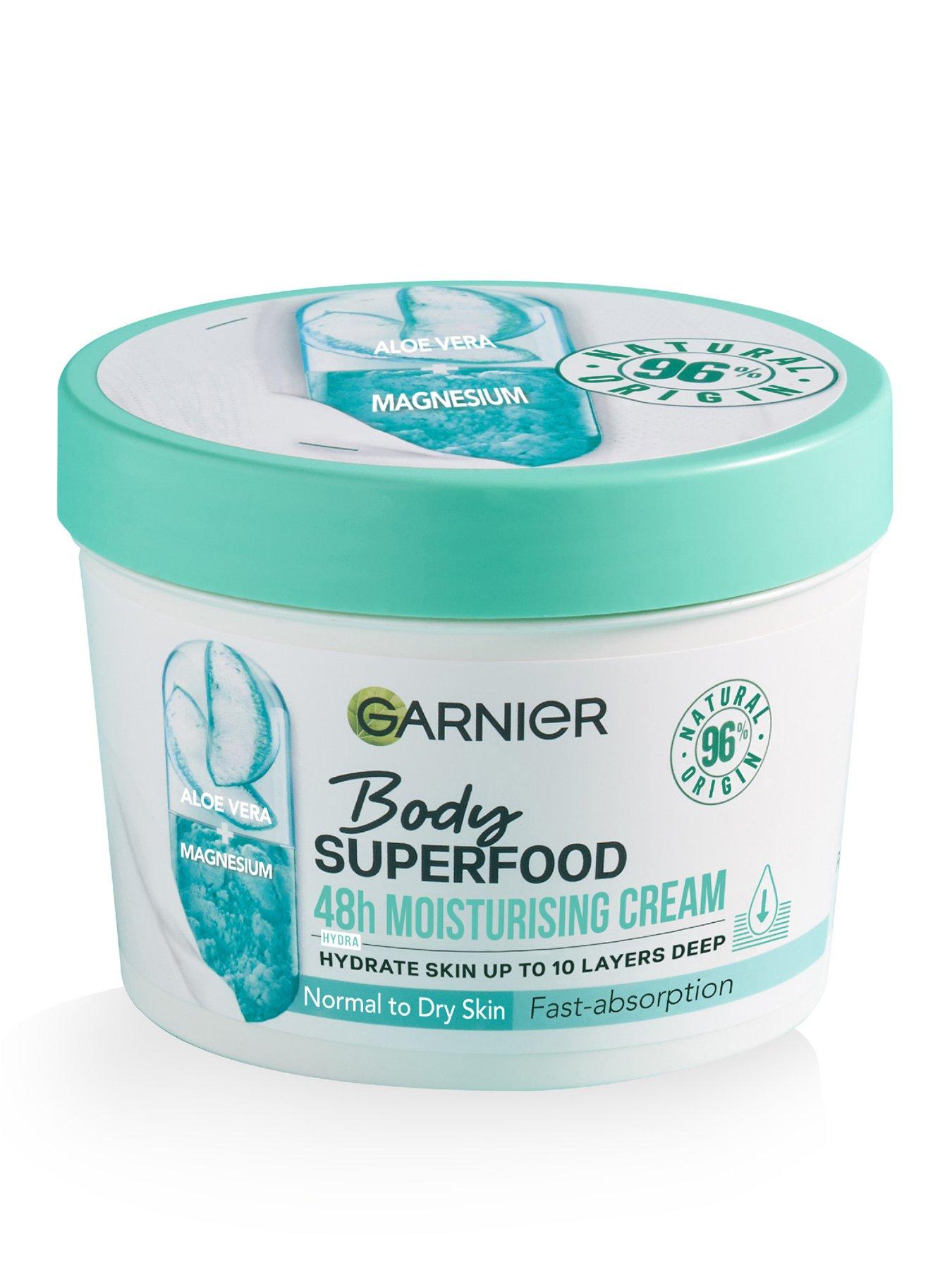 Image of Garnier Garnier Body Superfood, Moisturising  &  Soothing Body Cream, With Aloe Vera  &  Magnesium, Body Cream for Normal to Dry Skin, Vegan Formula, 380ml