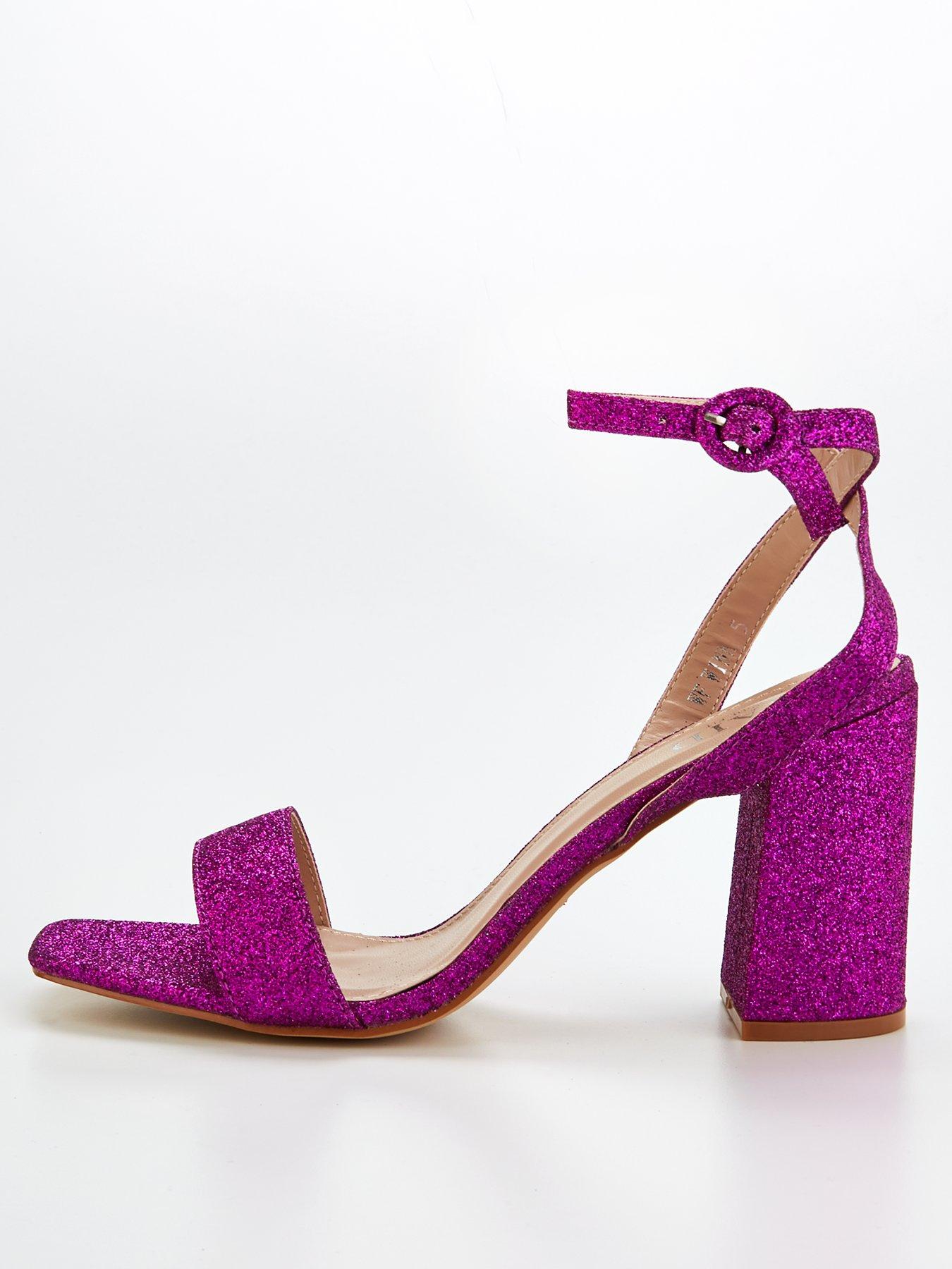 Purple barely there on sale sandals