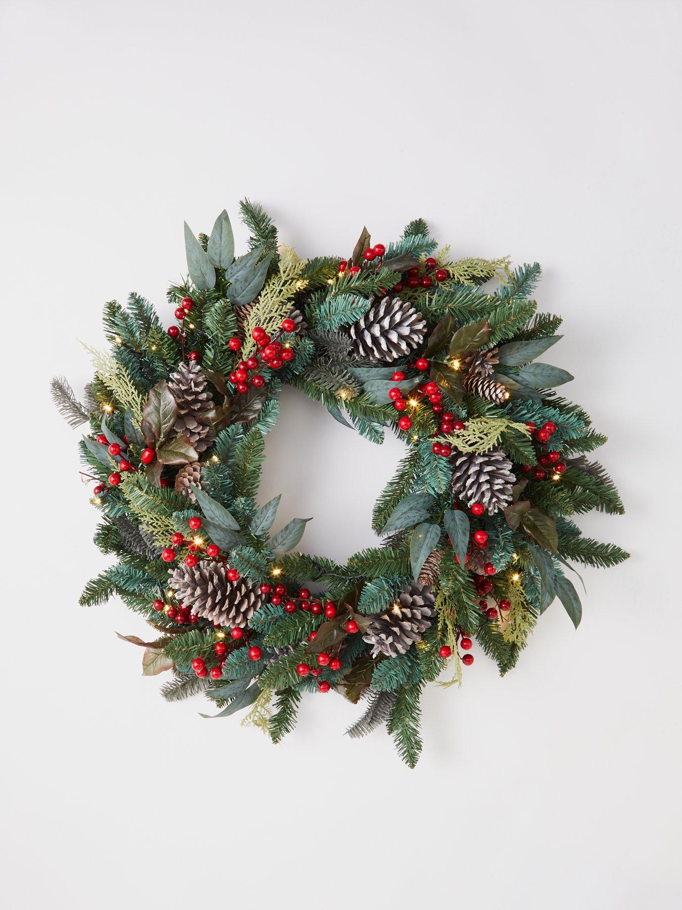 30 in. Pre-Lit Red and Gold Ornament Wreath main image 0