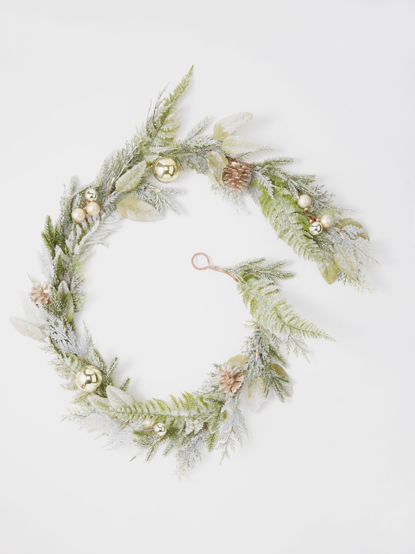 very-home-frosted-pre-lit-christmas-garland-with-baubles-and-pineconesstillFront