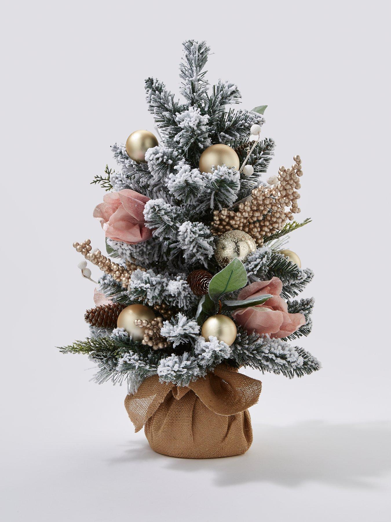 Image 2 of 5 of Very Home Frosted Rose Table Top Tree