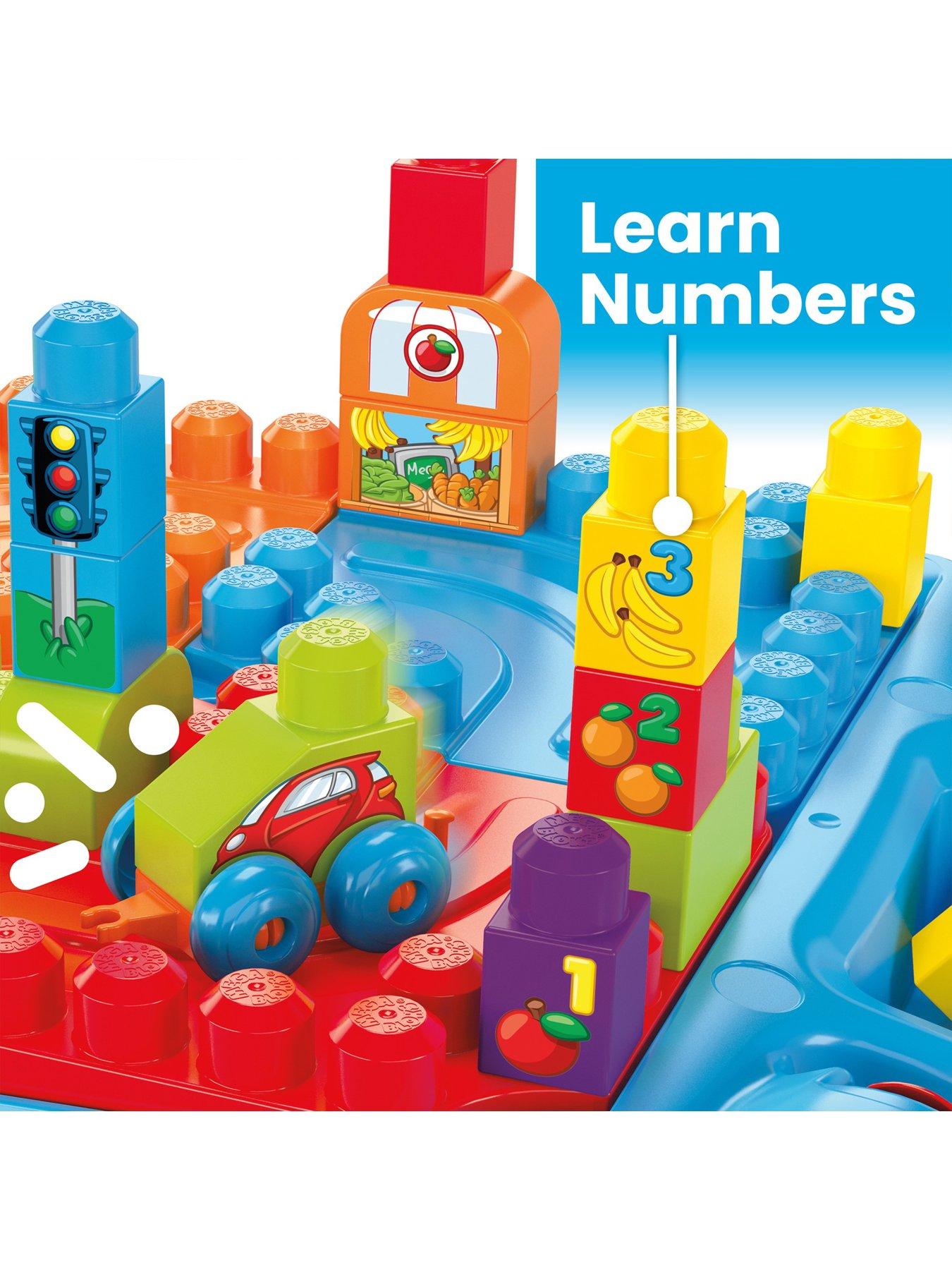Image 5 of 7 of MEGA First Builders Blue Build 'n Learn Table and Construction Bricks