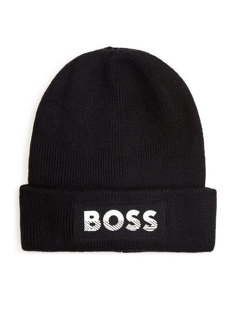 boss-kids-logo-beanie-hat-black