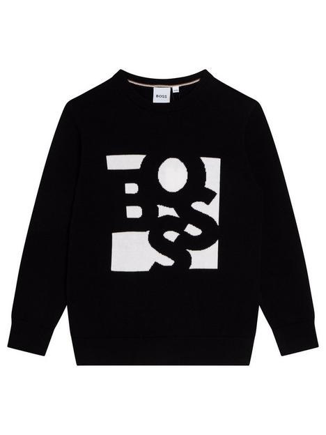 boss-boys-square-logo-knitted-jumper-black