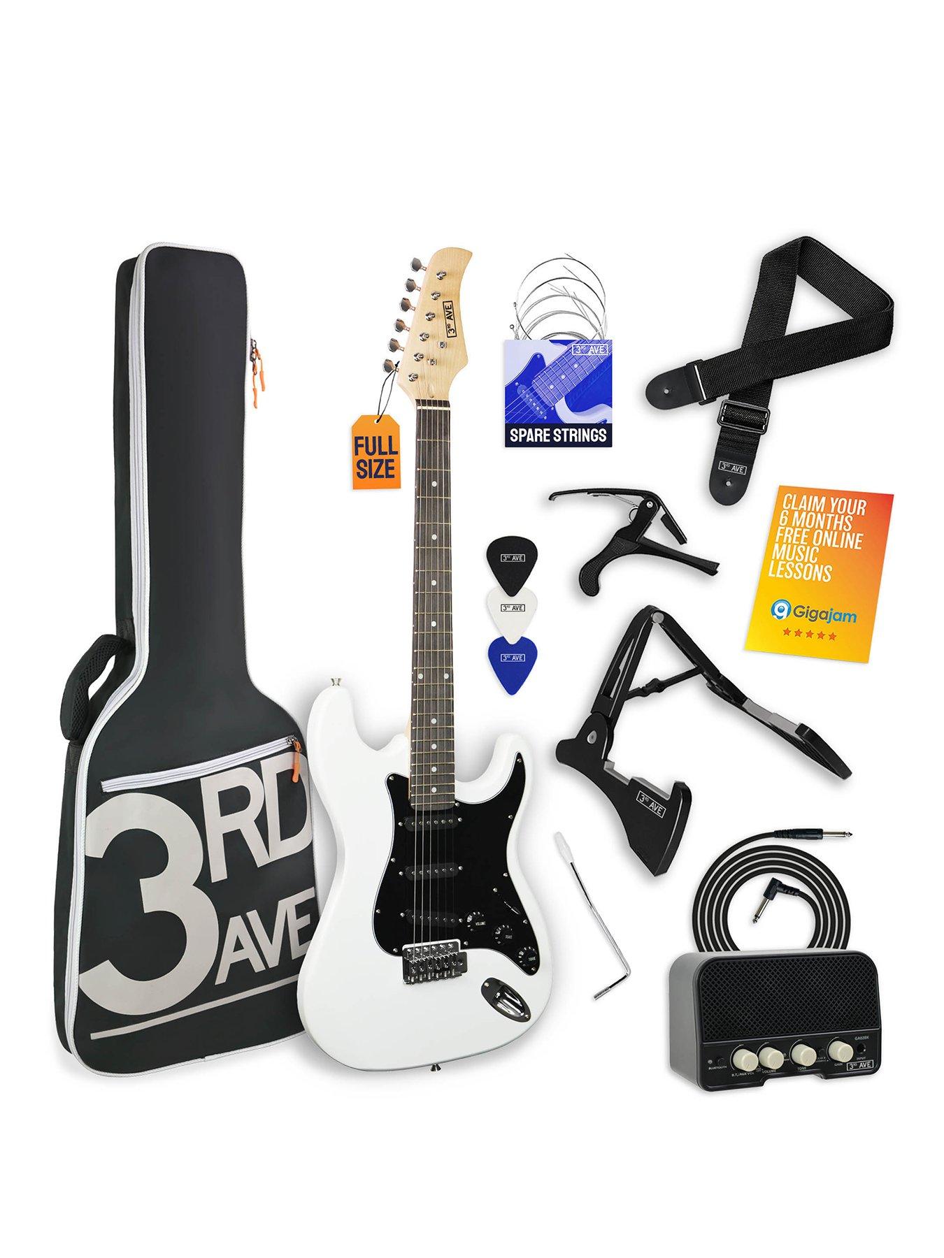 Image 1 of 6 of 3rd Avenue Full Size 4/4 Electric Guitar Ultimate Kit with Amp - 6 Months FREE Lessons - White