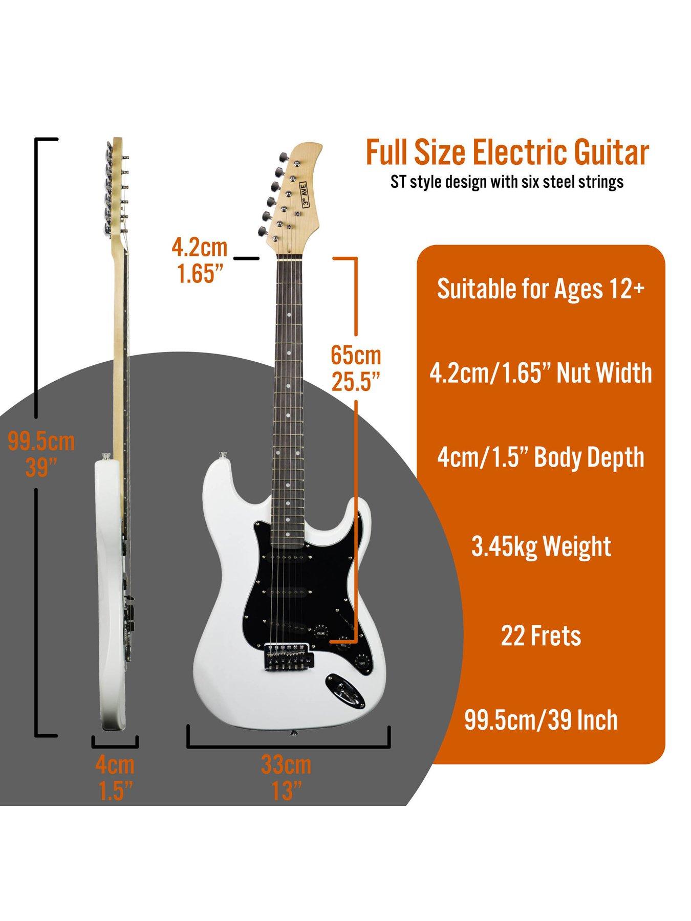 Image 2 of 6 of 3rd Avenue Full Size 4/4 Electric Guitar Ultimate Kit with Amp - 6 Months FREE Lessons - White