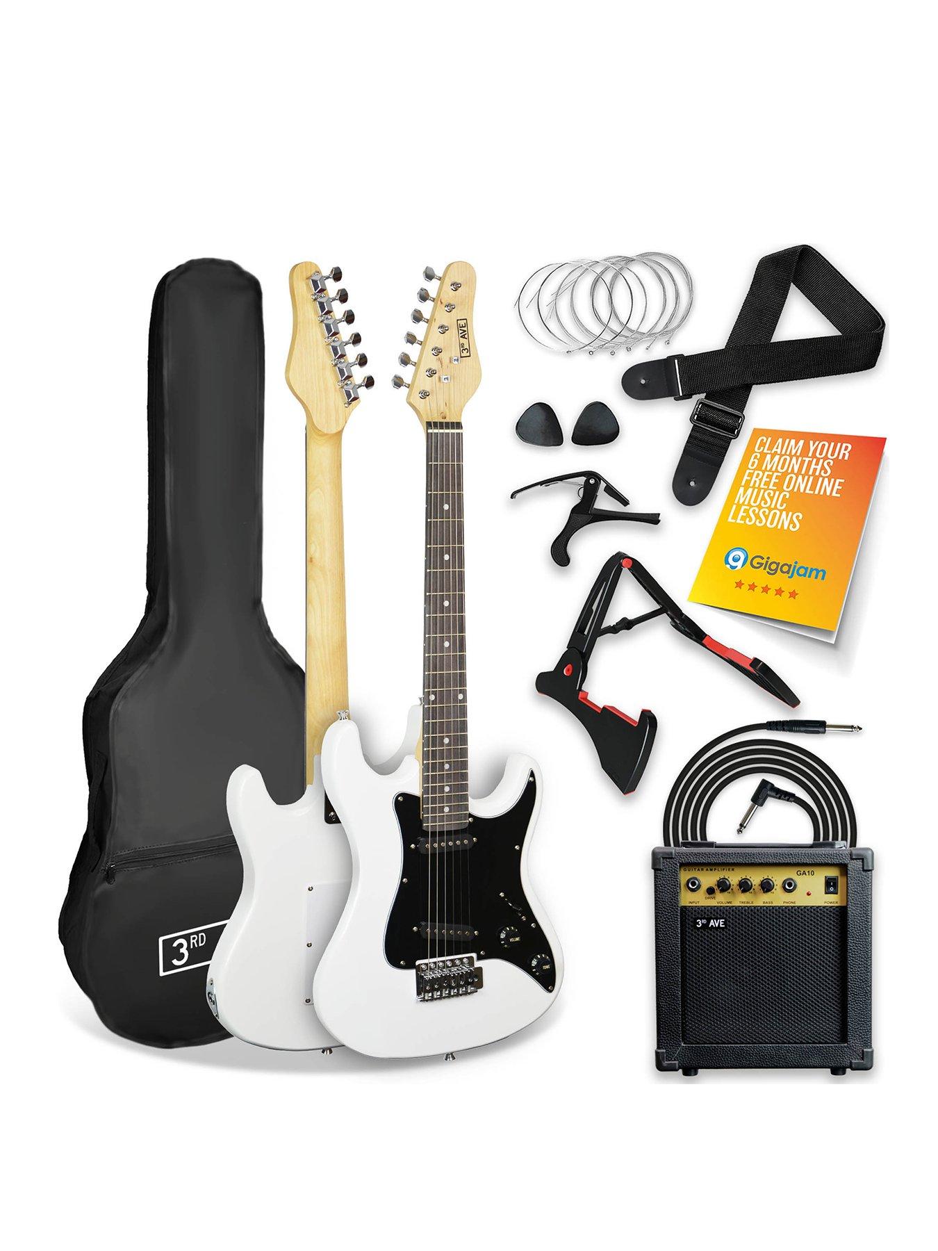 3rd Avenue 3/4 Size Electric Guitar Ultimate Kit with Amp - 6 Months FREE Lessons - White