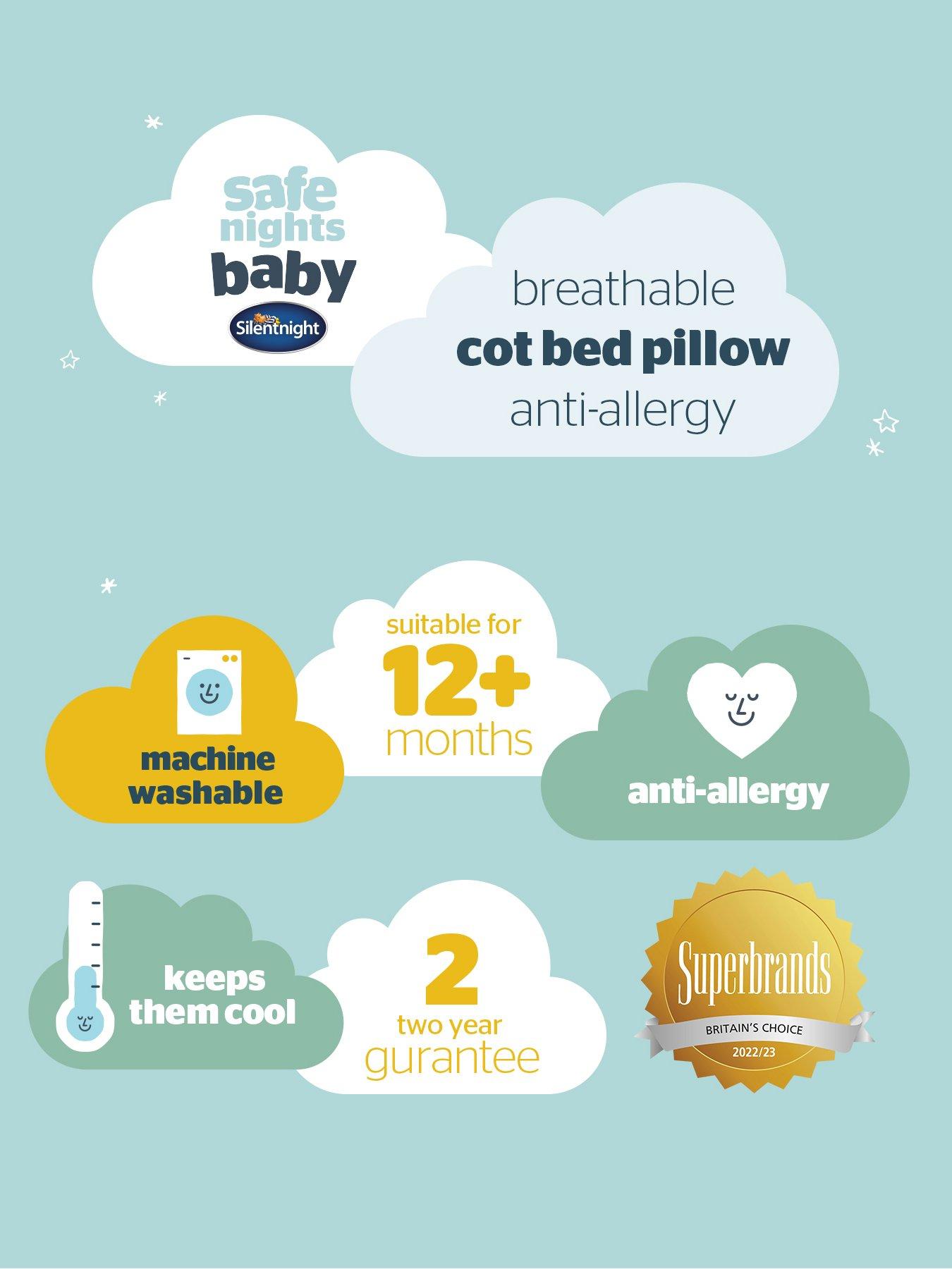 Image 6 of 6 of Silentnight Safe Nights Luxury Anti Allergy Breathable Cot Bed Pillow