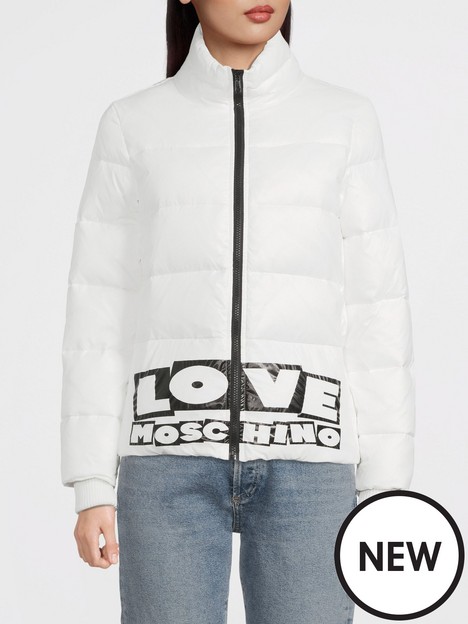 love-moschino-paddednbsplogo-jacket-white