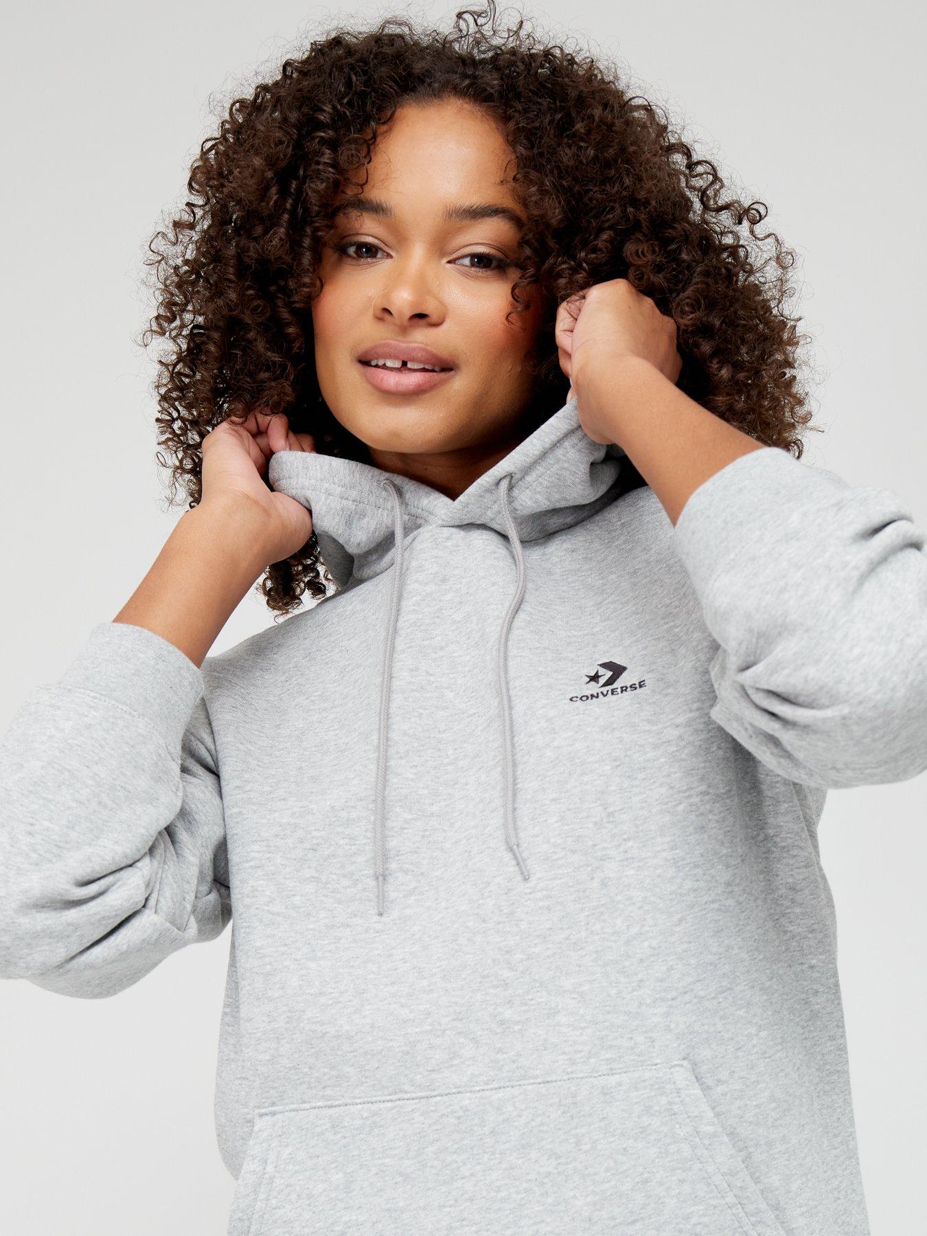 Womens Star Chevron Overhead Hoodie Grey