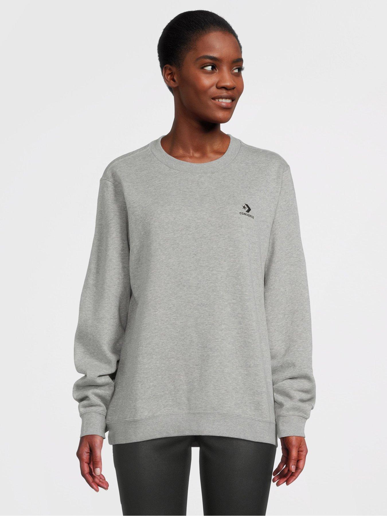 Womens grey converse hoodie top