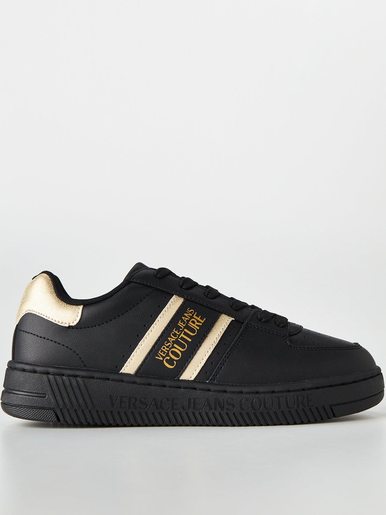 Black and best sale gold versace trainers