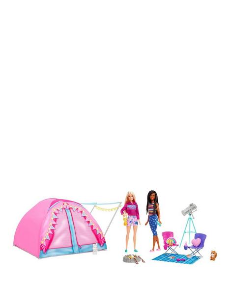 barbie-lets-go-camping-tent-playset-dolls-and-accessories