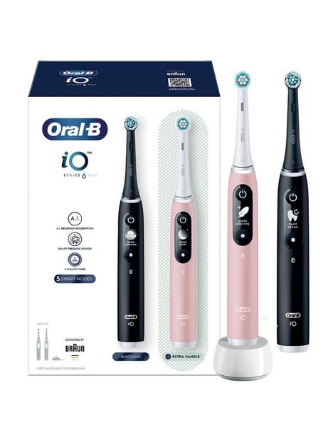 oral-b-io6-black-lava-andnbsppink-sand-electric-toothbrush-duo-pack