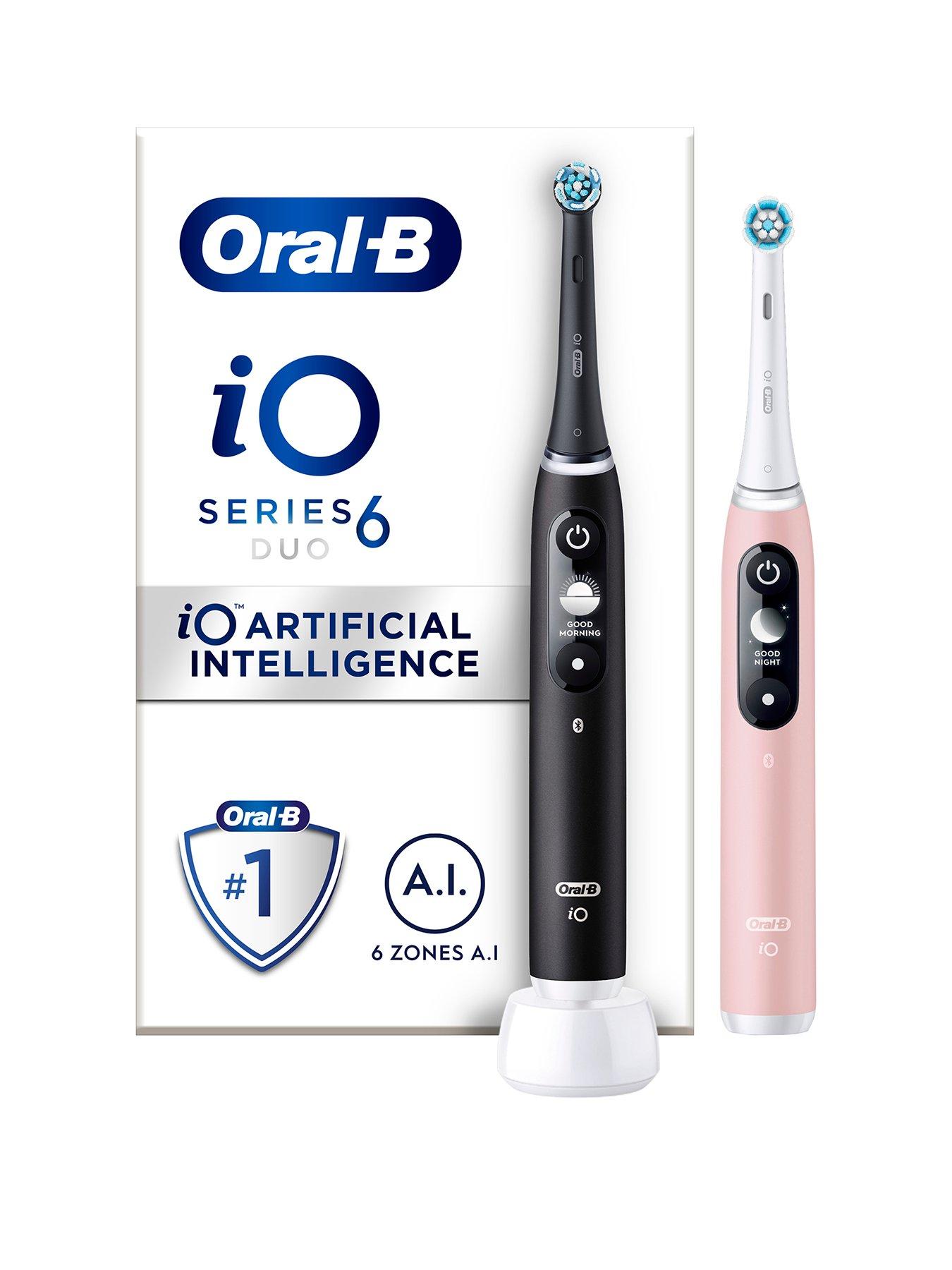 Image of Oral-B iO6 Black Lava and Pink Sand Electric Toothbrush Duo Pack