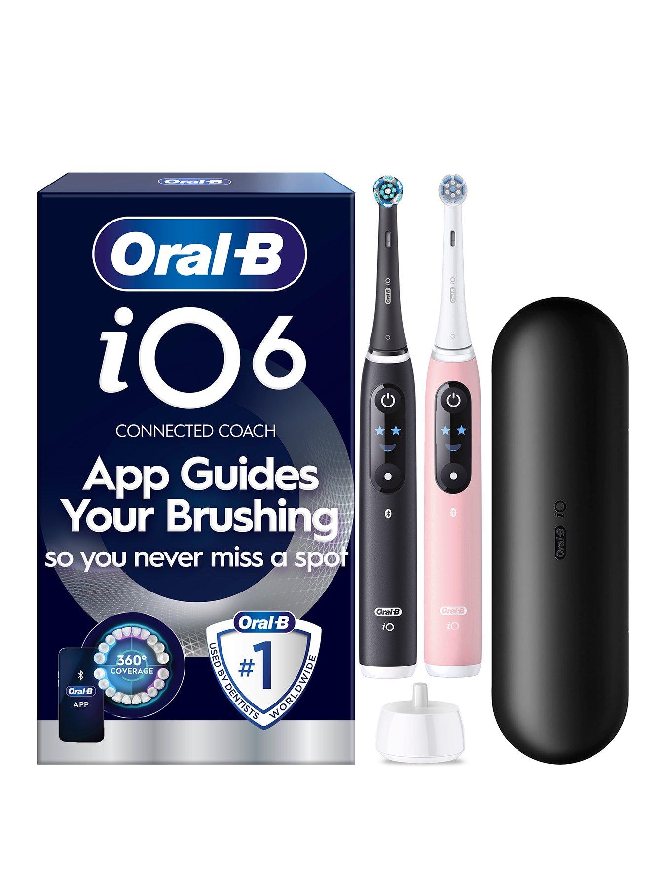 Image 1 of 7 of Oral-B iO6 Black Lava and&nbsp;Pink Sand Electric Toothbrush Duo Pack