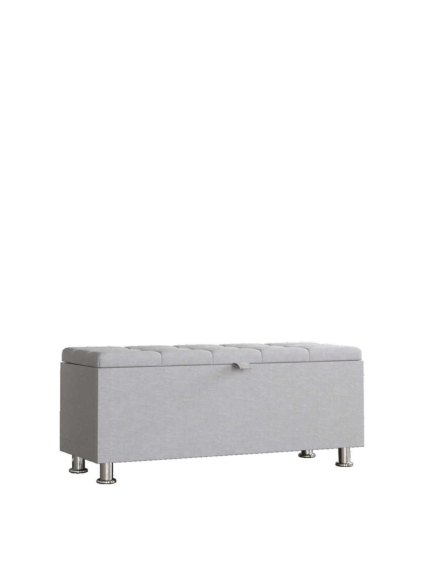 Light grey deals storage ottoman