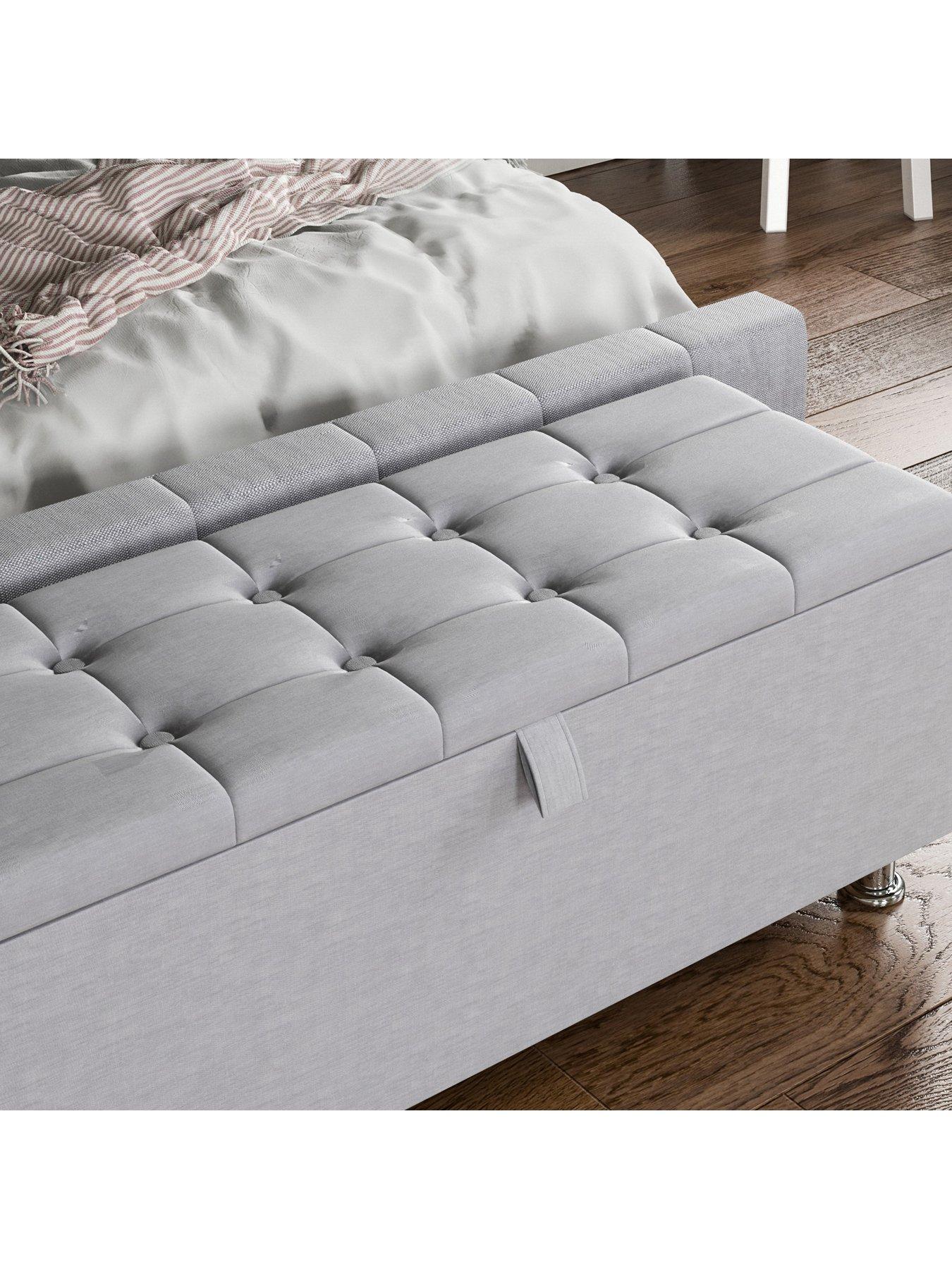 Light grey deals ottoman with storage