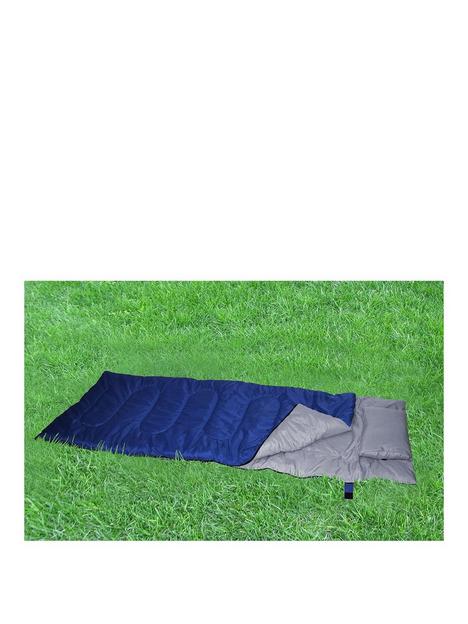 trekker-300-sleeping-bag-with-extra-length-and-pillow-blue-grey