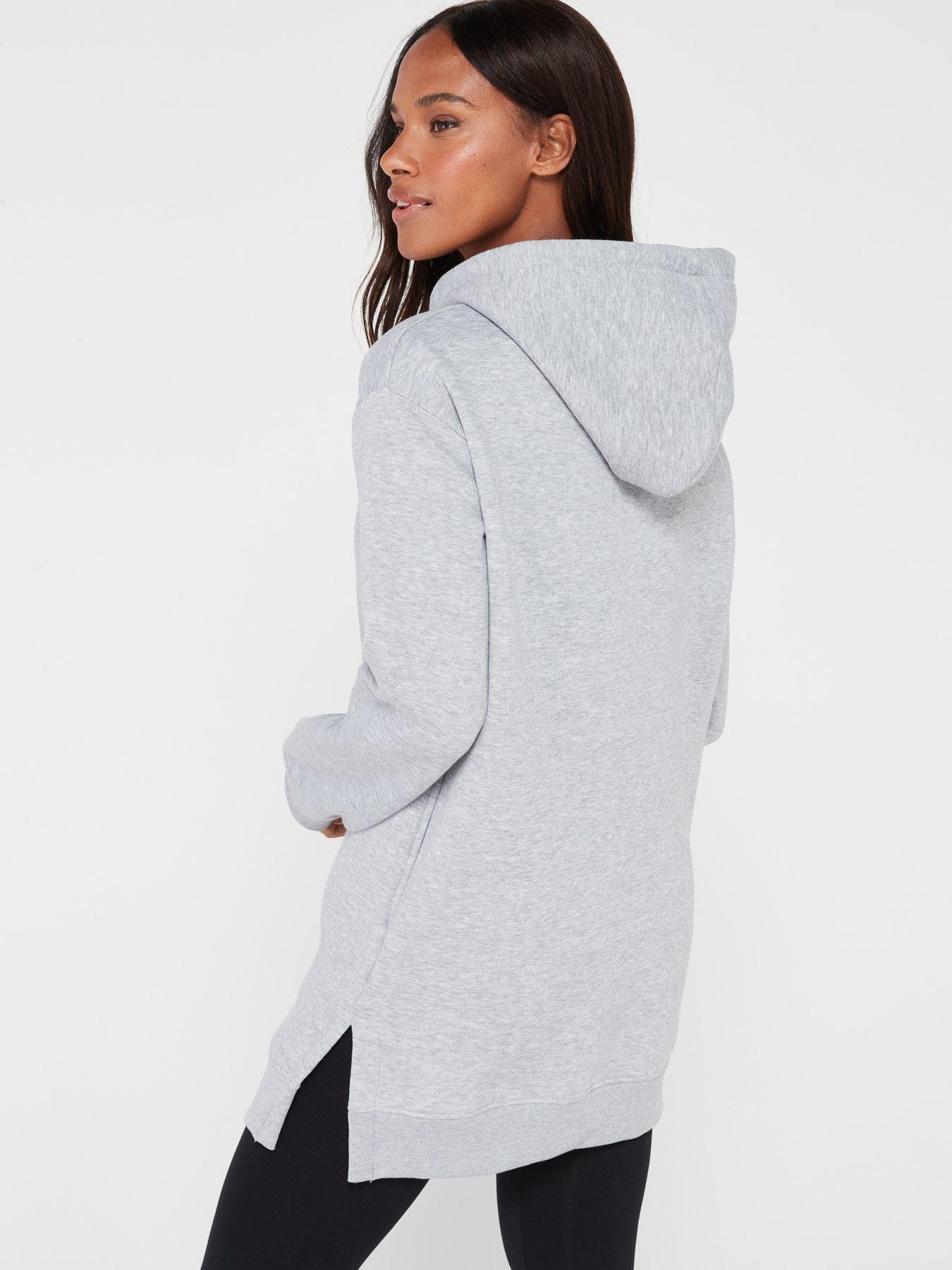 Longline grey hoodie deals