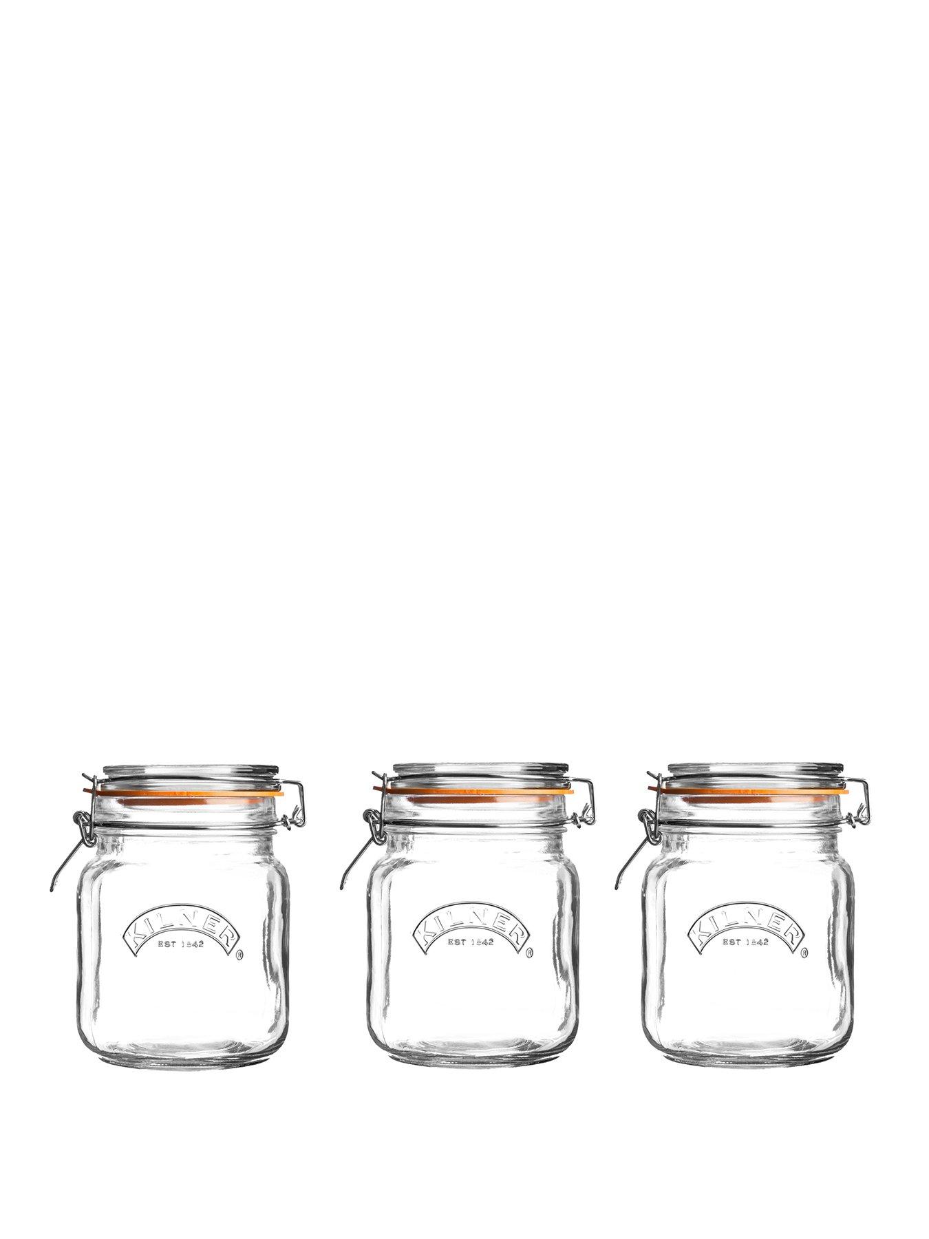undefined Set of 3 1-Litre Clip Top Jars