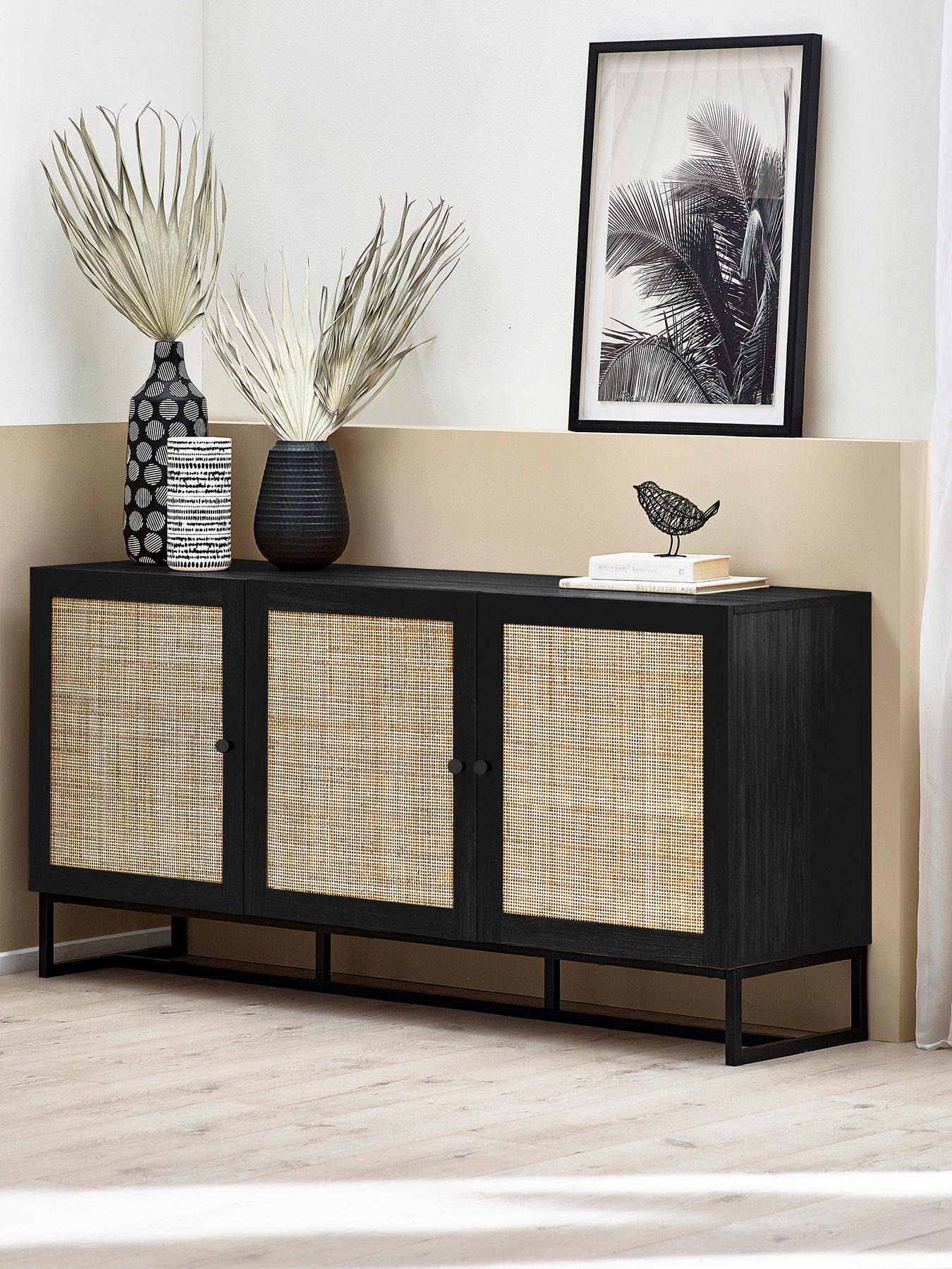 julian-bowen-padstow-3-door-sideboard-black