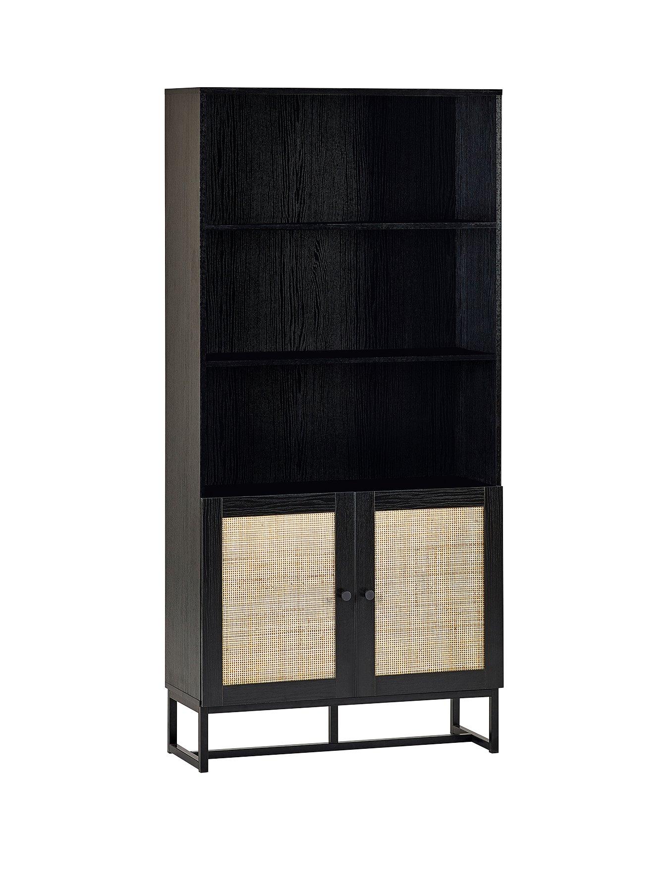 julian-bowen-padstow-tall-storage-bookcase-blackback