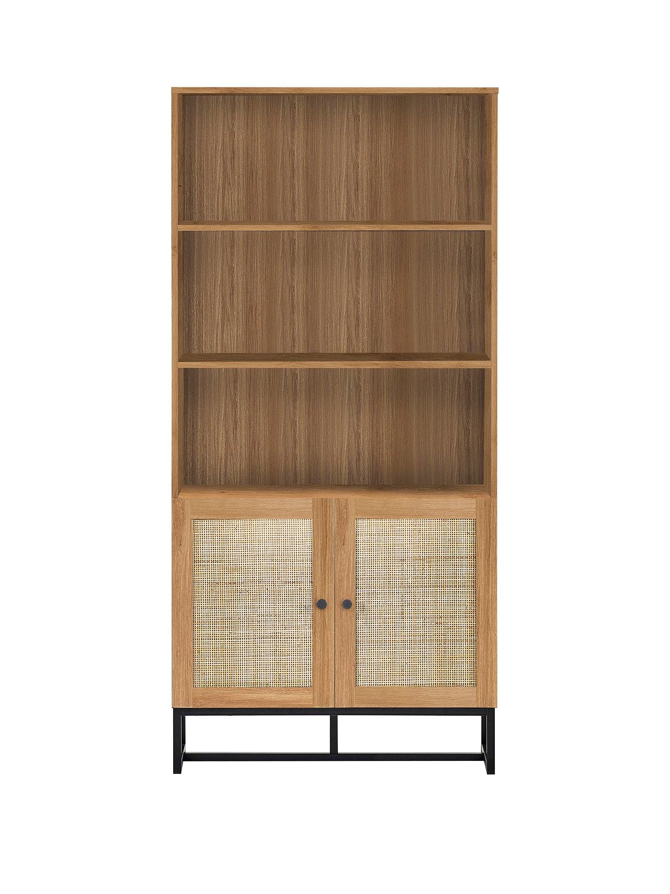 julian-bowen-padstow-tall-bookcase-oakstillFront