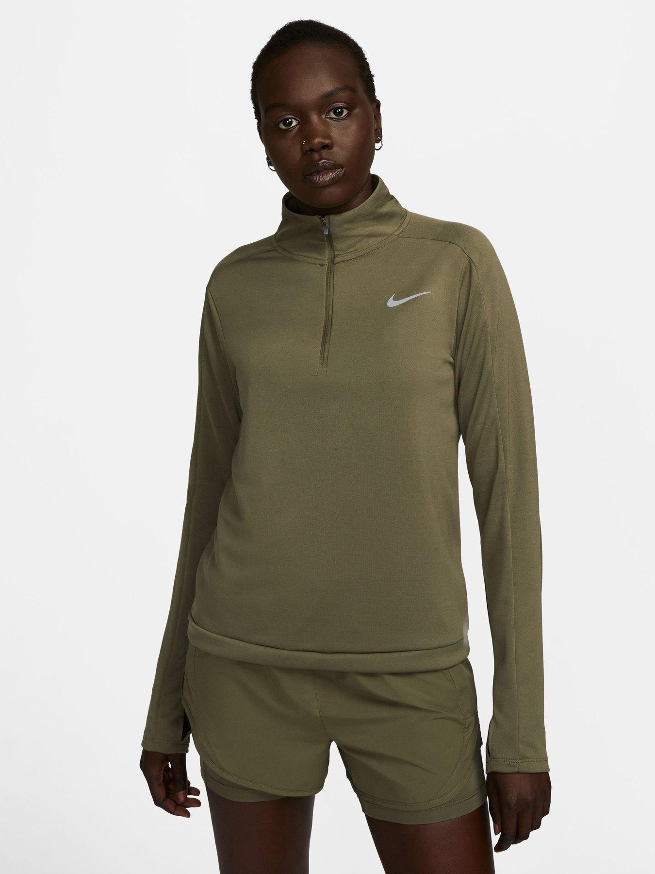 Khaki green discount nike half zip