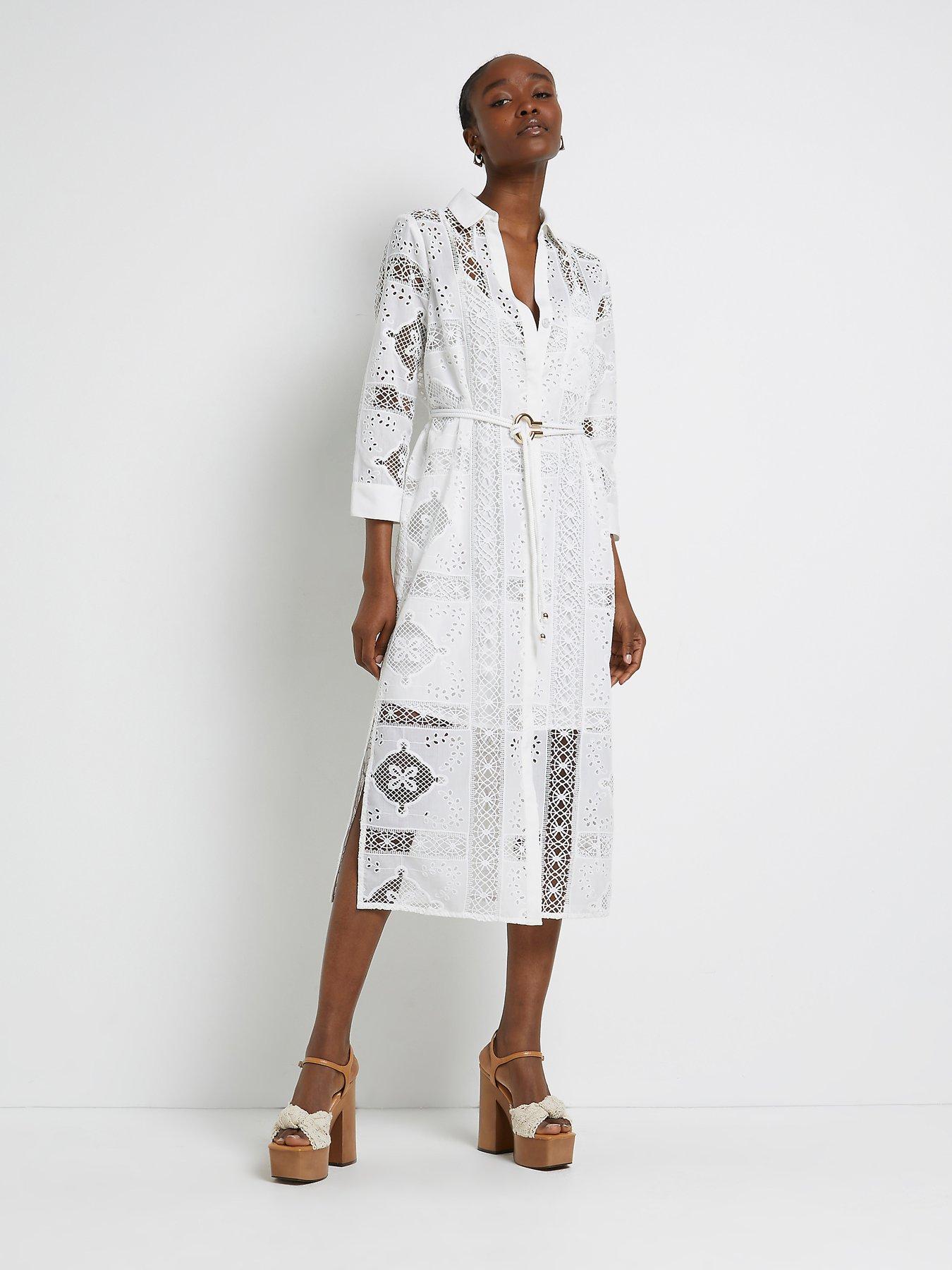 White lace hotsell shirt dress