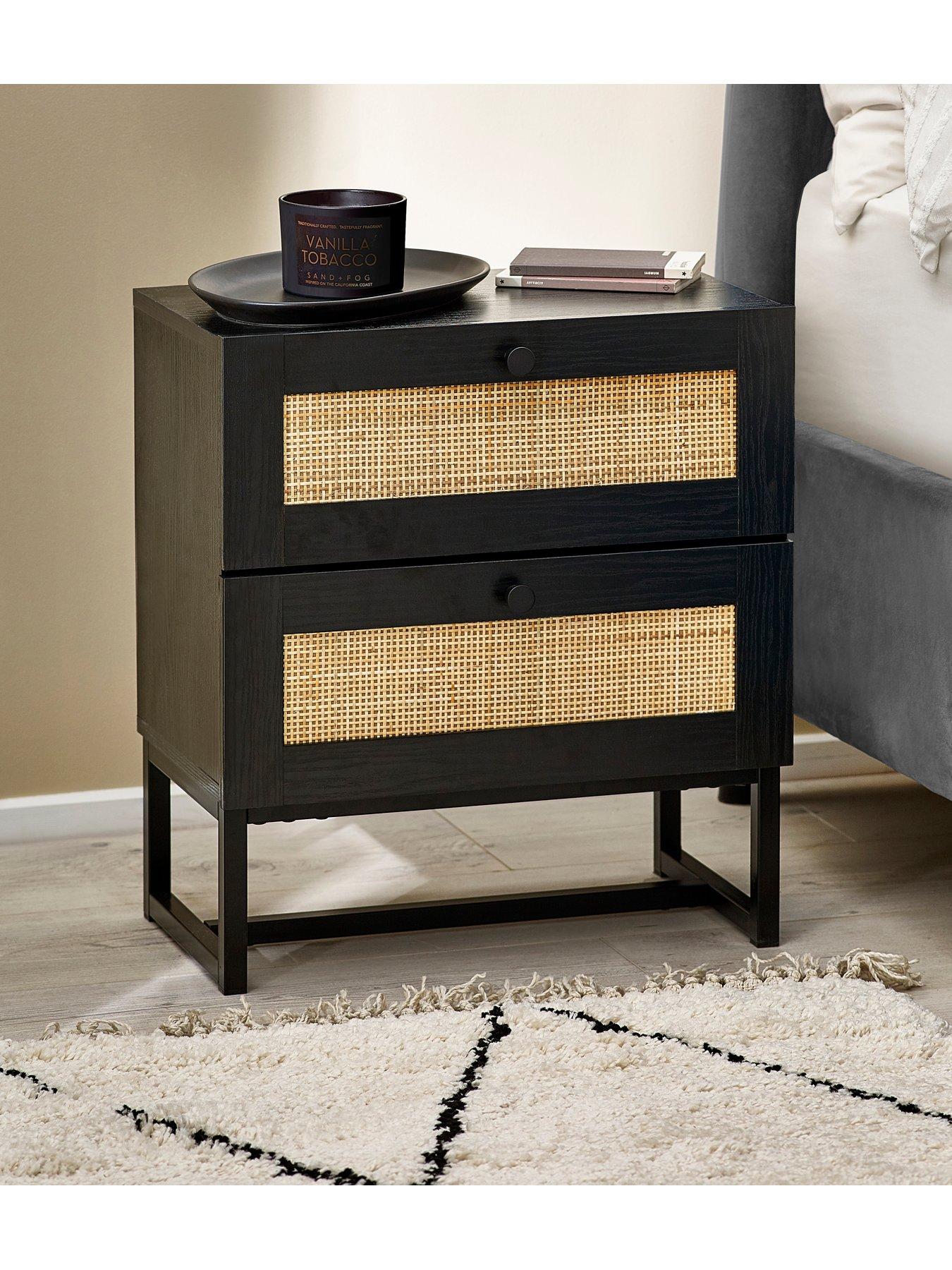 Very black outlet bedside tables