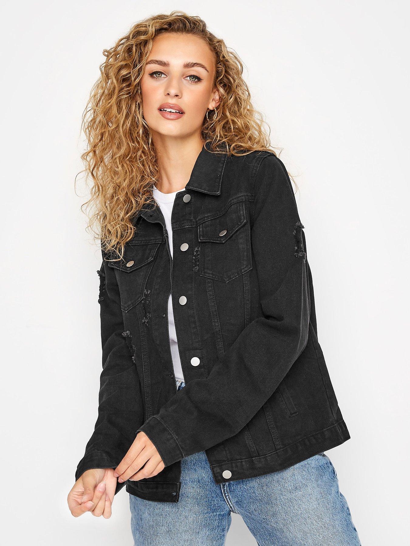 long-tall-sally-distressed-denim-jacket-black