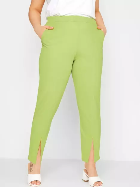 prod1091554473: Yours Split Tapered Trouser Lime Green Punch