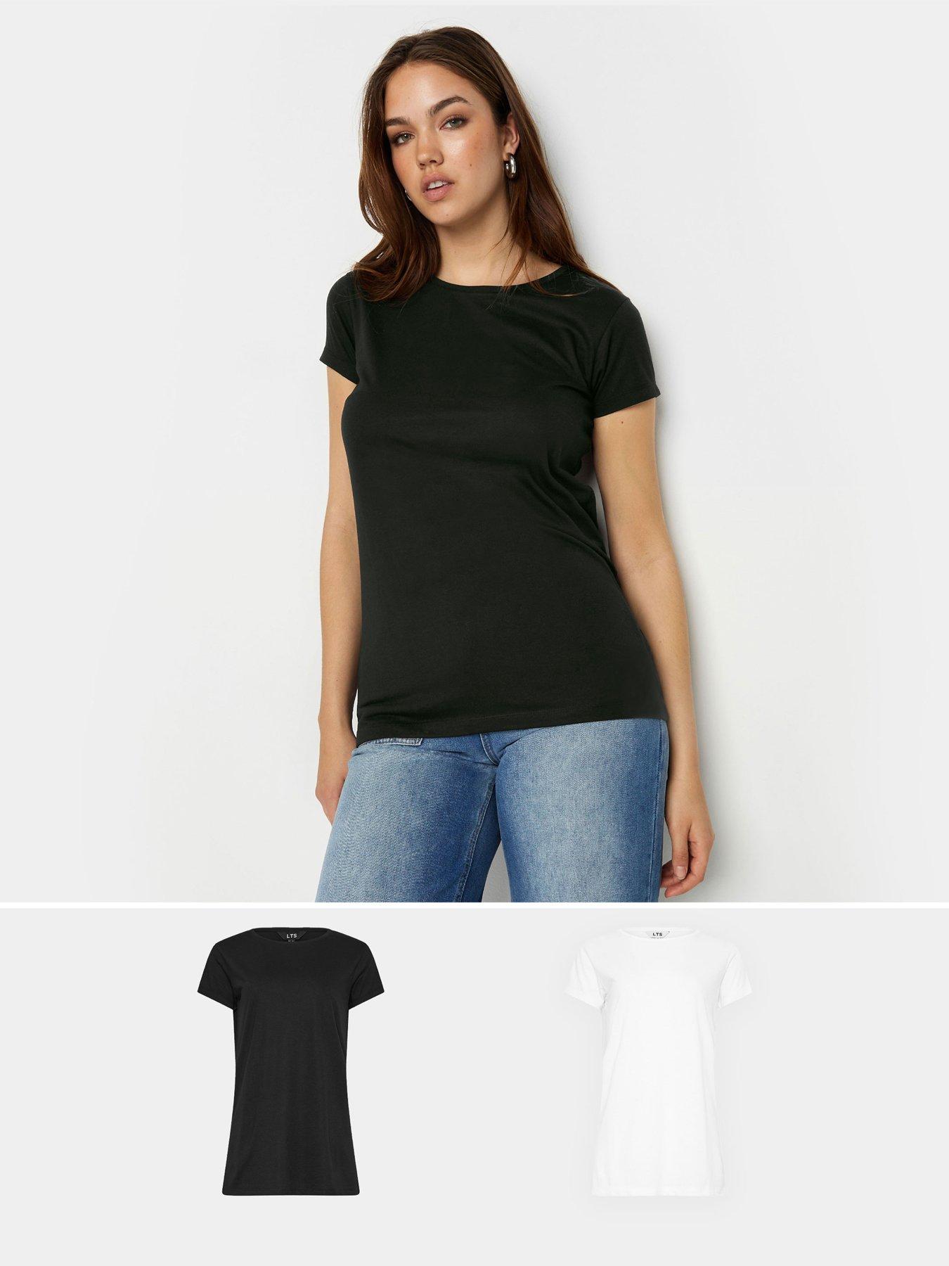 Long Tall Sally Long Tall Sally 2 Pack Tee Black And White