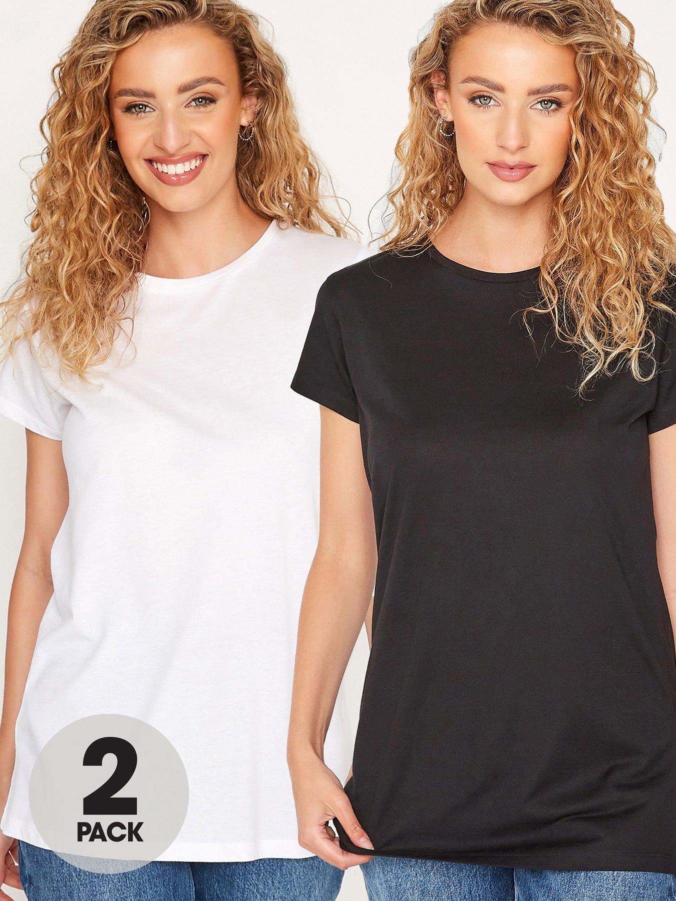 Long Tall Sally Long Tall Sally 2 Pack Tee Black And White