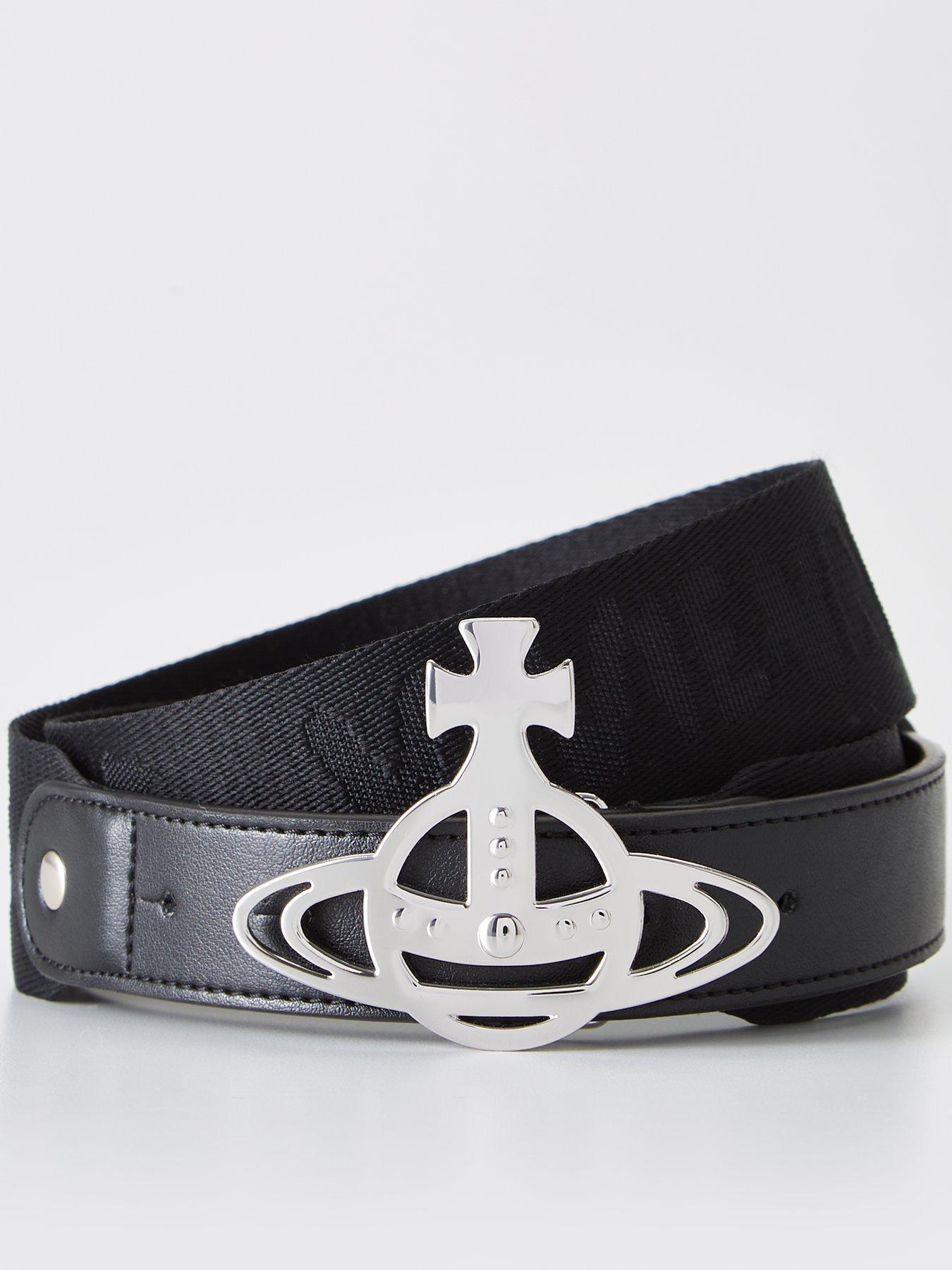 vivienne-westwood-mens-orb-webbing-belt-black